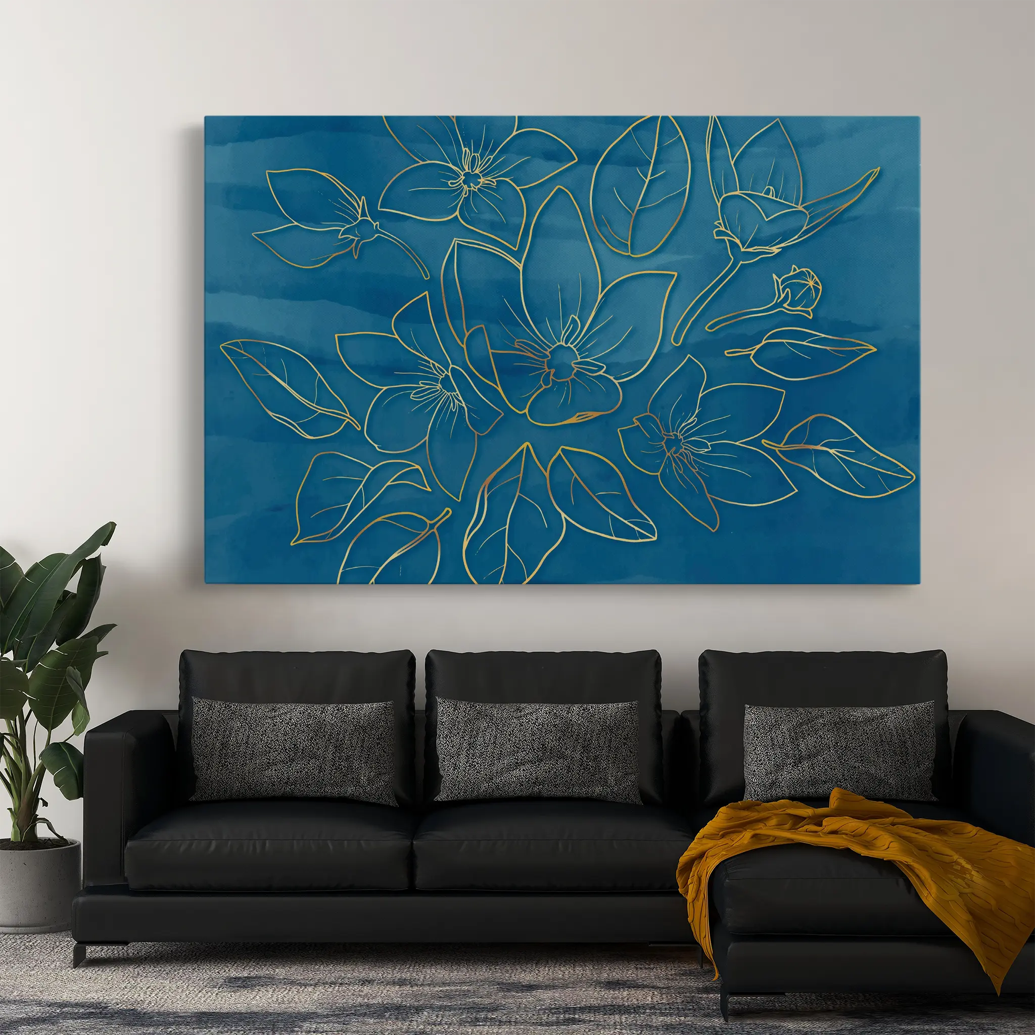 Floral Canvas Wall Art WAD430-F 90 x 60 cm / Stretched on hidden frame