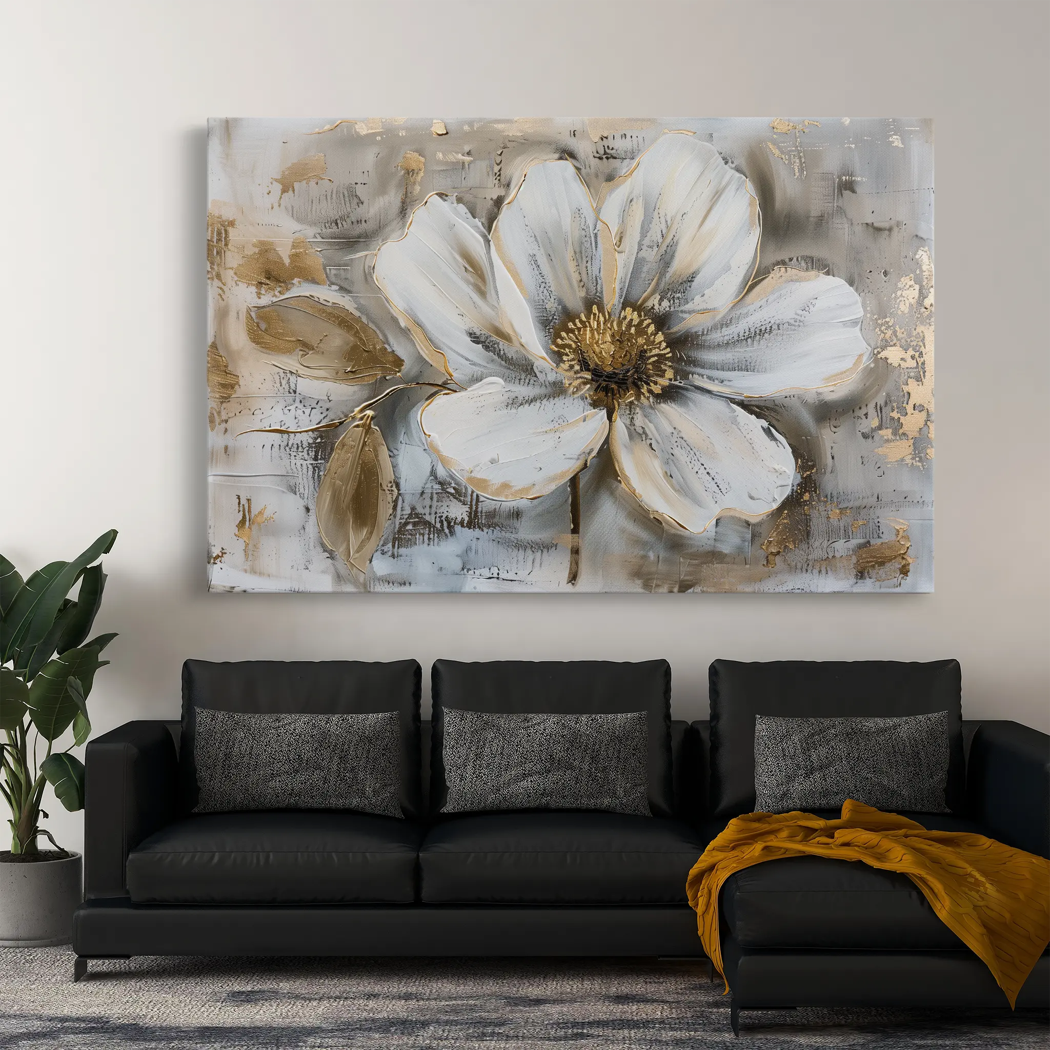 Floral Canvas Wall Art WAD431-F 90 x 60 cm / Stretched on hidden frame