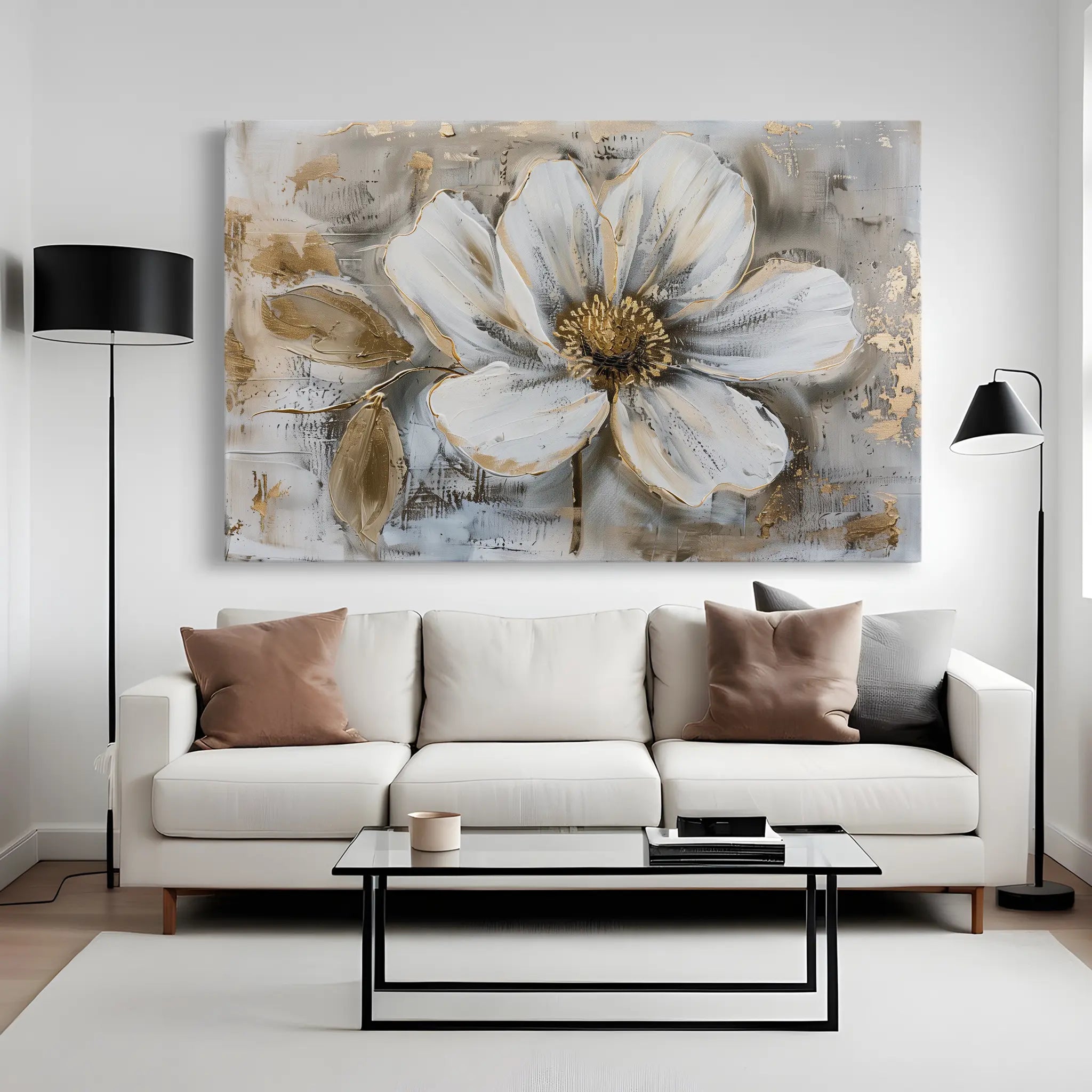 Floral Canvas Wall Art WAD431-F 90 x 60 cm / Stretched on hidden frame