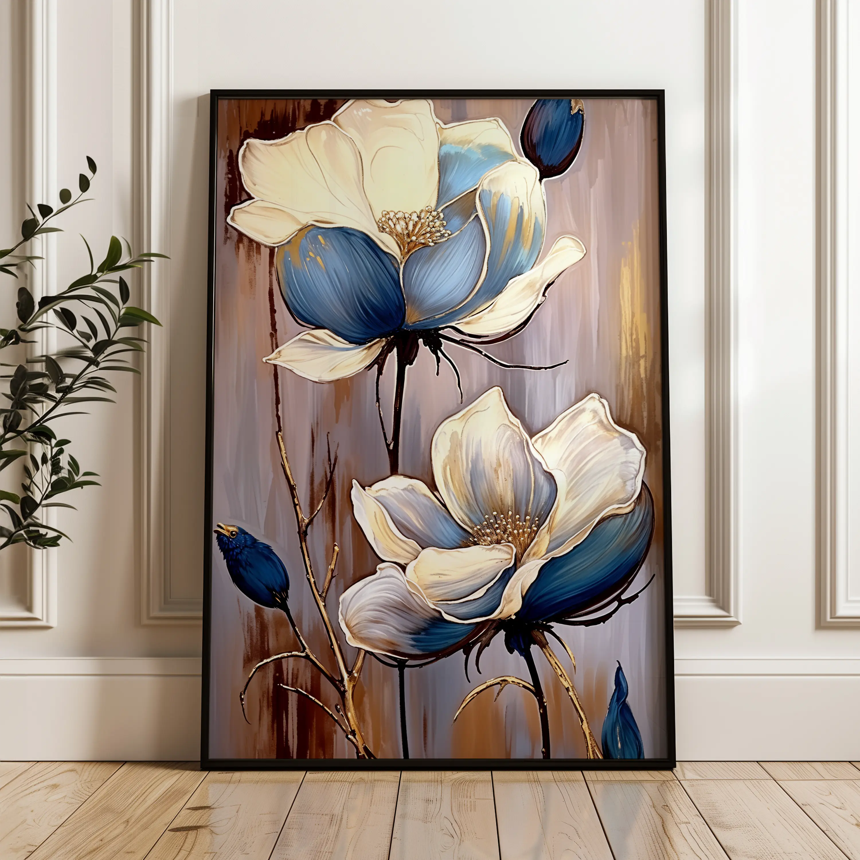 Floral Canvas Wall Art WAD432-F 90 x 60 cm / Stretched on hidden frame