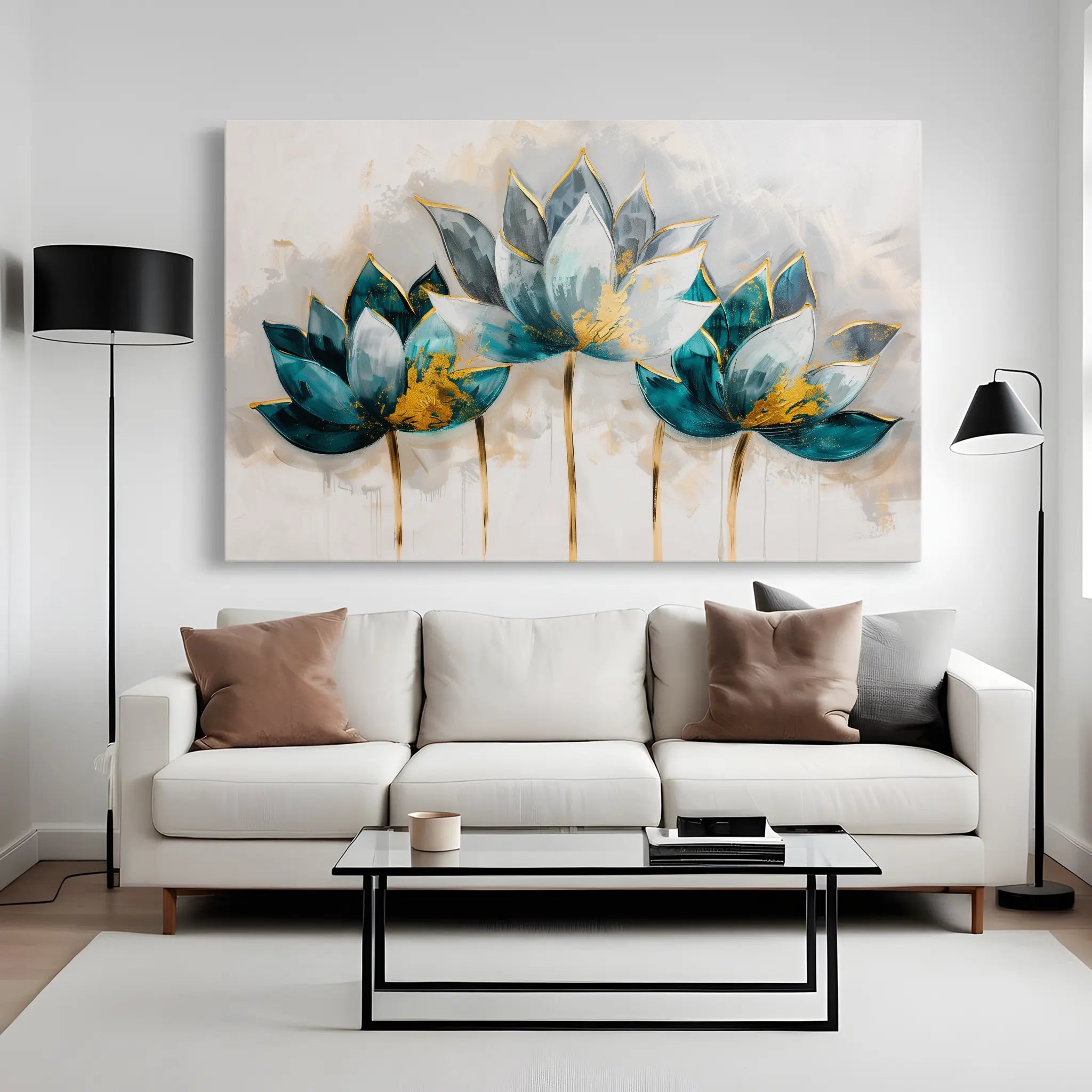 Floral Canvas Wall Art WAD435-F 90 x 60 cm / Stretched on hidden frame