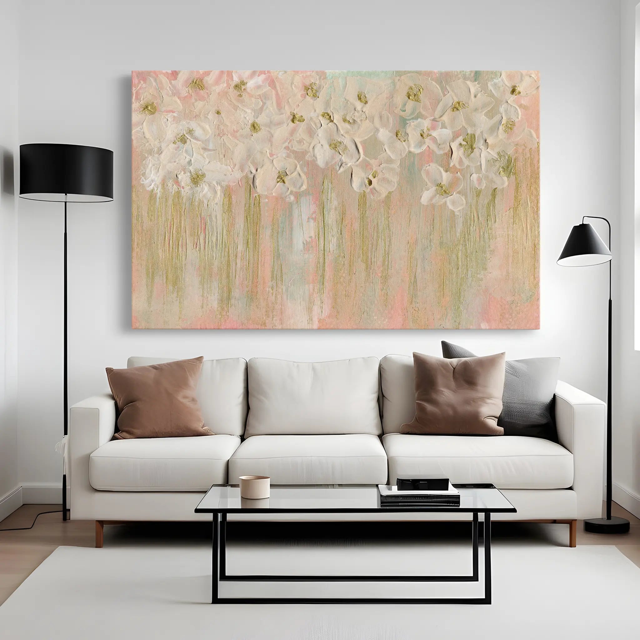 Floral Canvas Wall Art WAD439-F 90 x 60 cm / Stretched on hidden frame