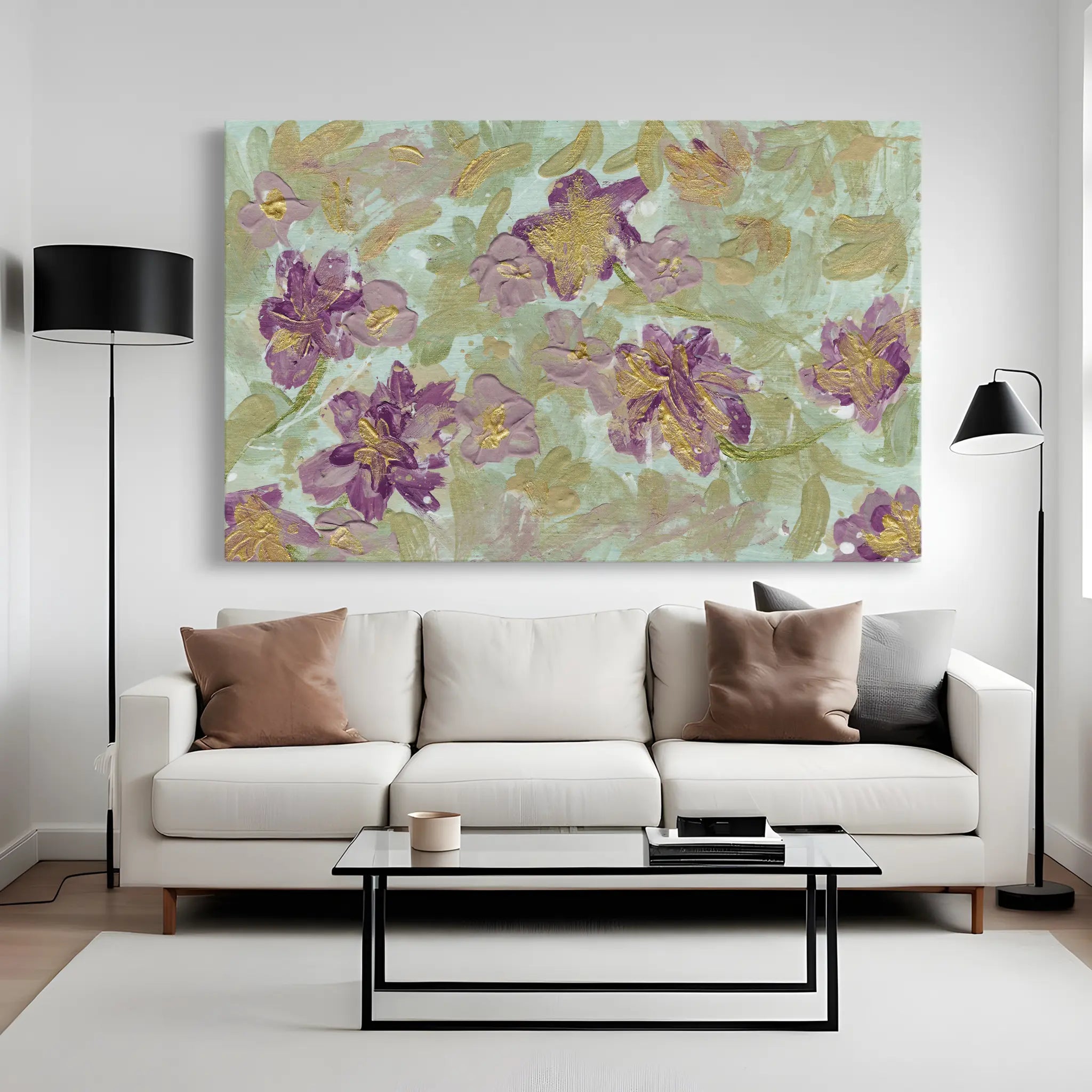 Floral Canvas Wall Art WAD441-F 90 x 60 cm / Stretched on hidden frame