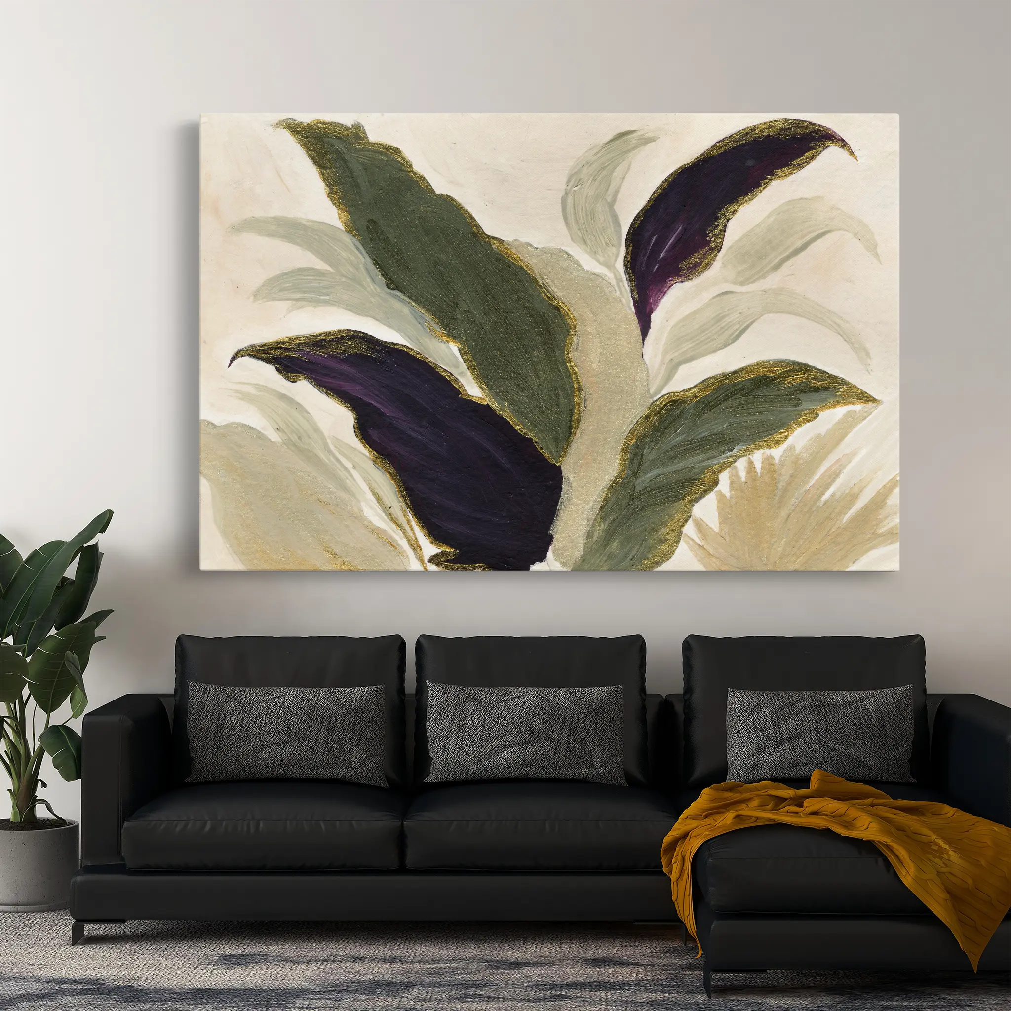 Floral Canvas Wall Art WAD442-F 90 x 60 cm / Stretched on hidden frame