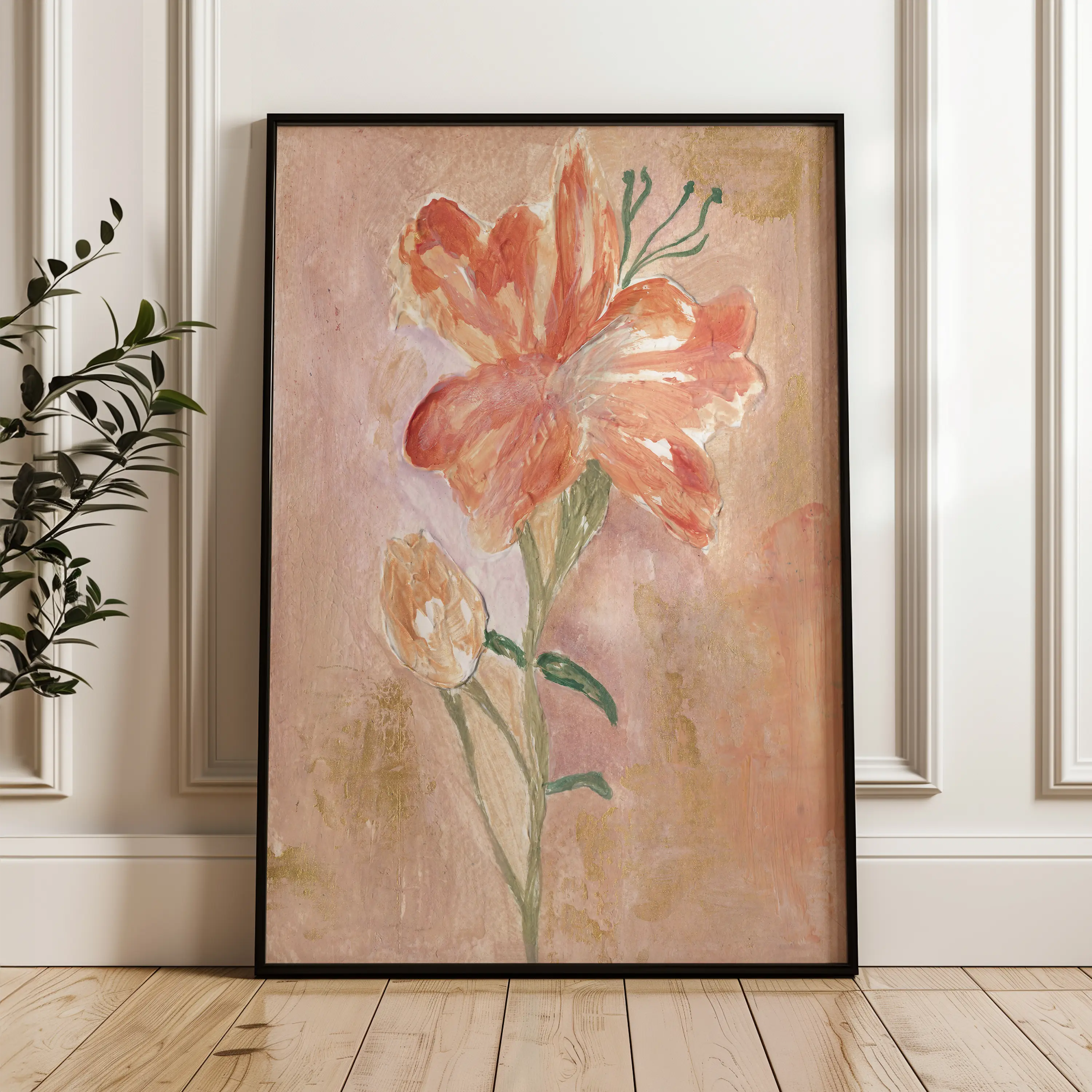 Floral Canvas Wall Art WAD446-F 90 x 60 cm / Stretched on hidden frame