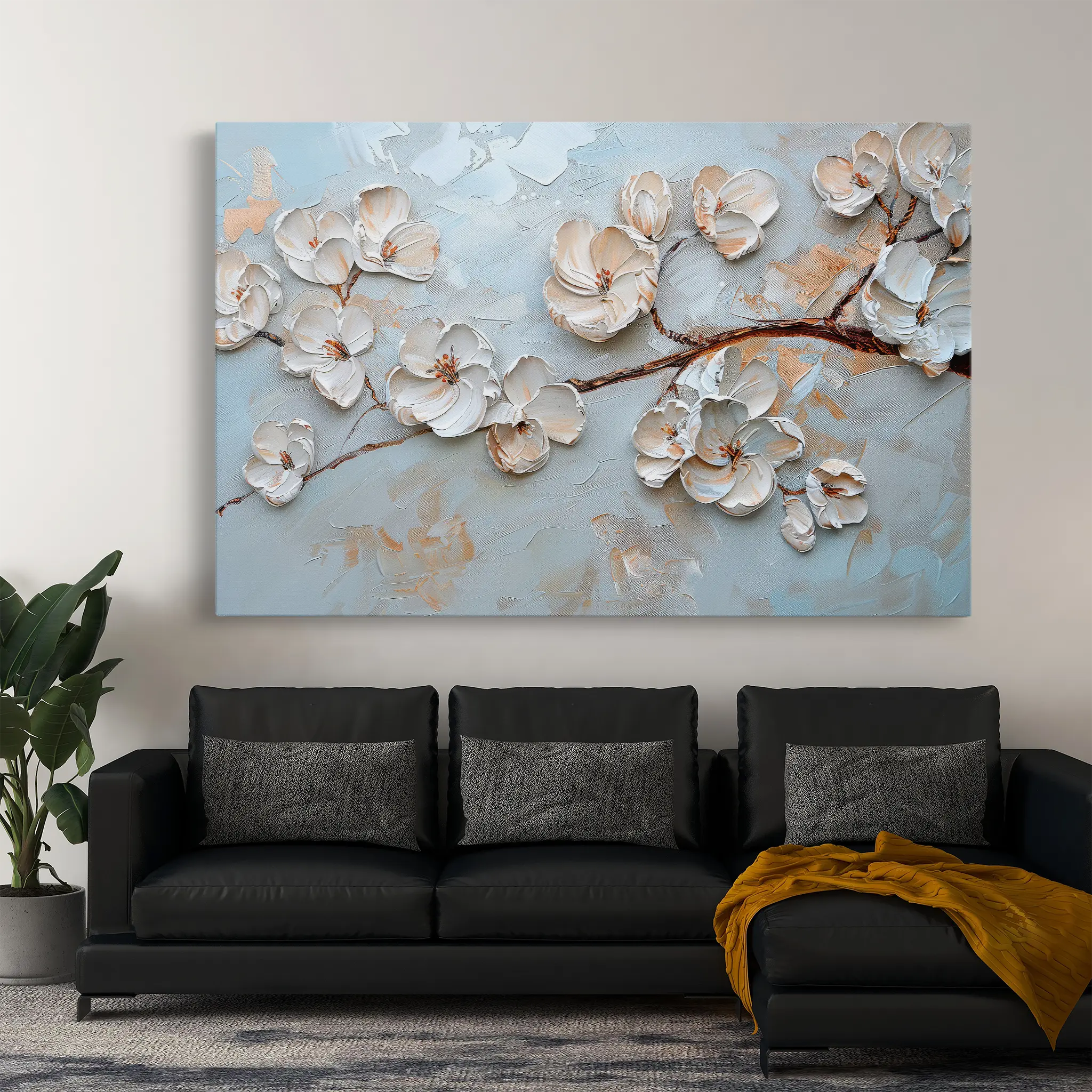 Floral Canvas Wall Art WAD451-F 90 x 60 cm / Stretched on hidden frame