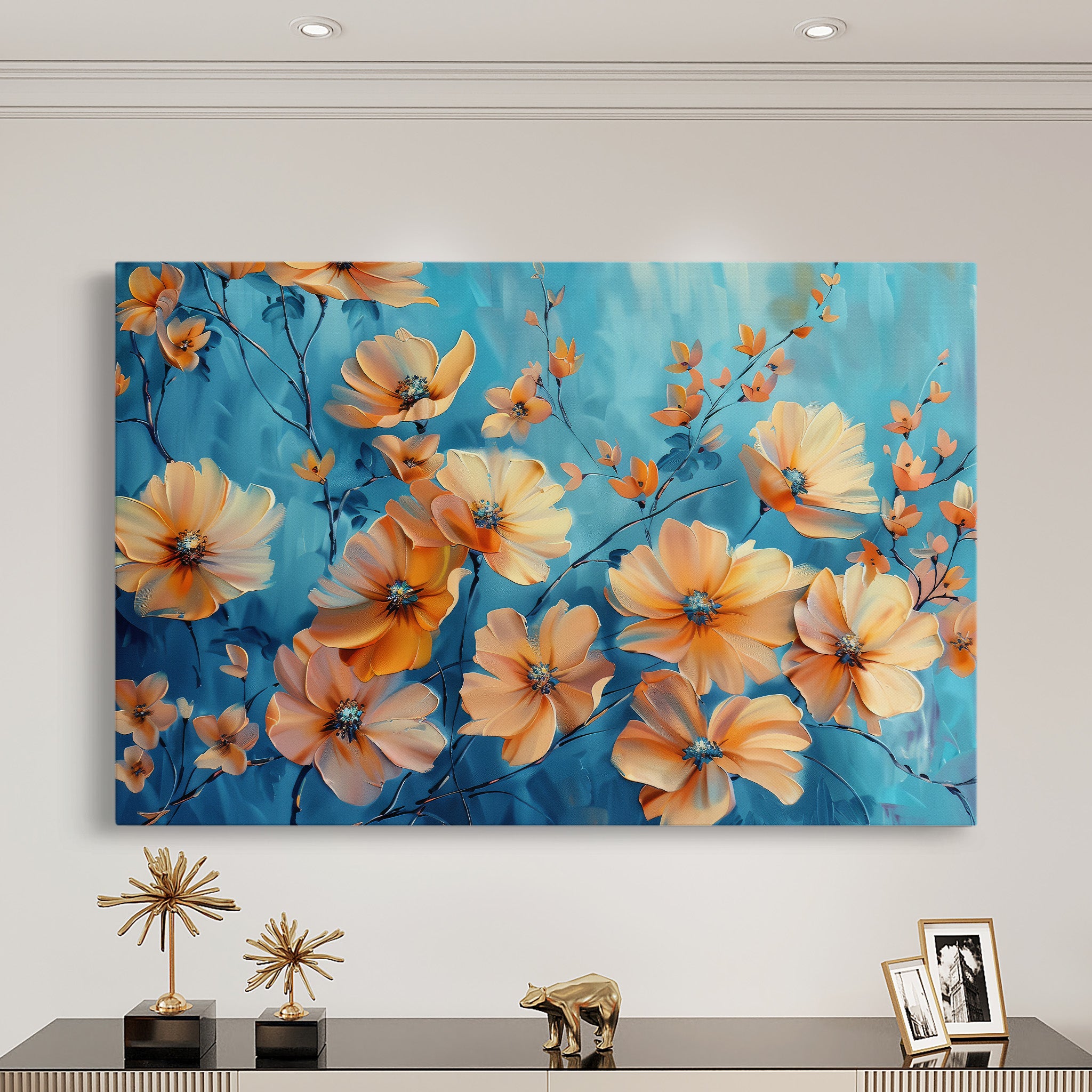 Floral Canvas Wall Art WAD452-F 90 x 60 cm / Stretched on hidden frame