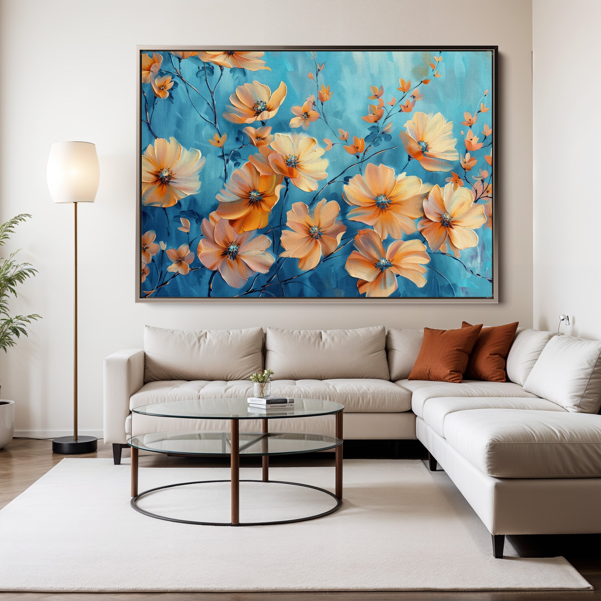 Floral Canvas Wall Art WAD452-F 90 x 60 cm / Stretched on hidden frame