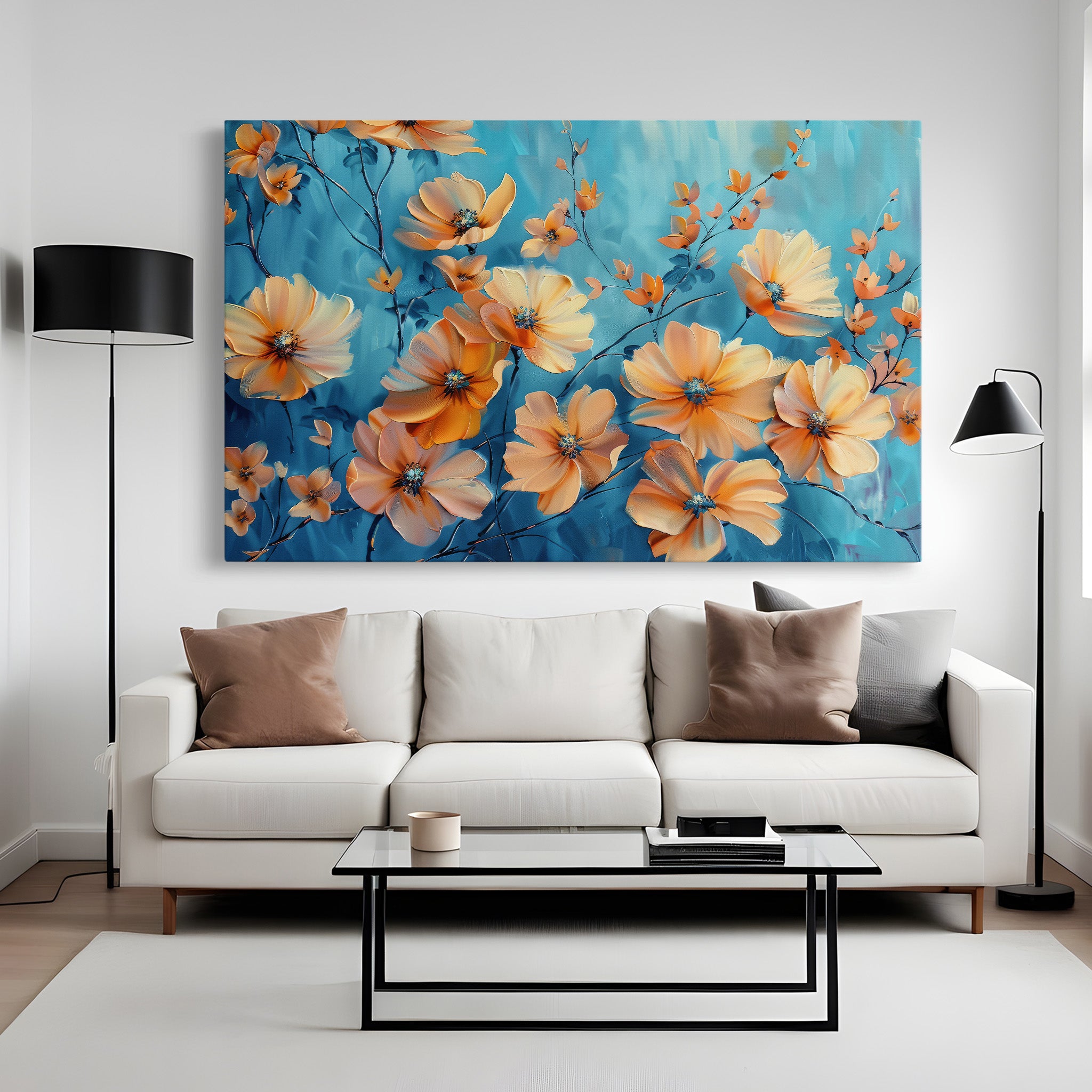 Floral Canvas Wall Art WAD452-F 90 x 60 cm / Stretched on hidden frame