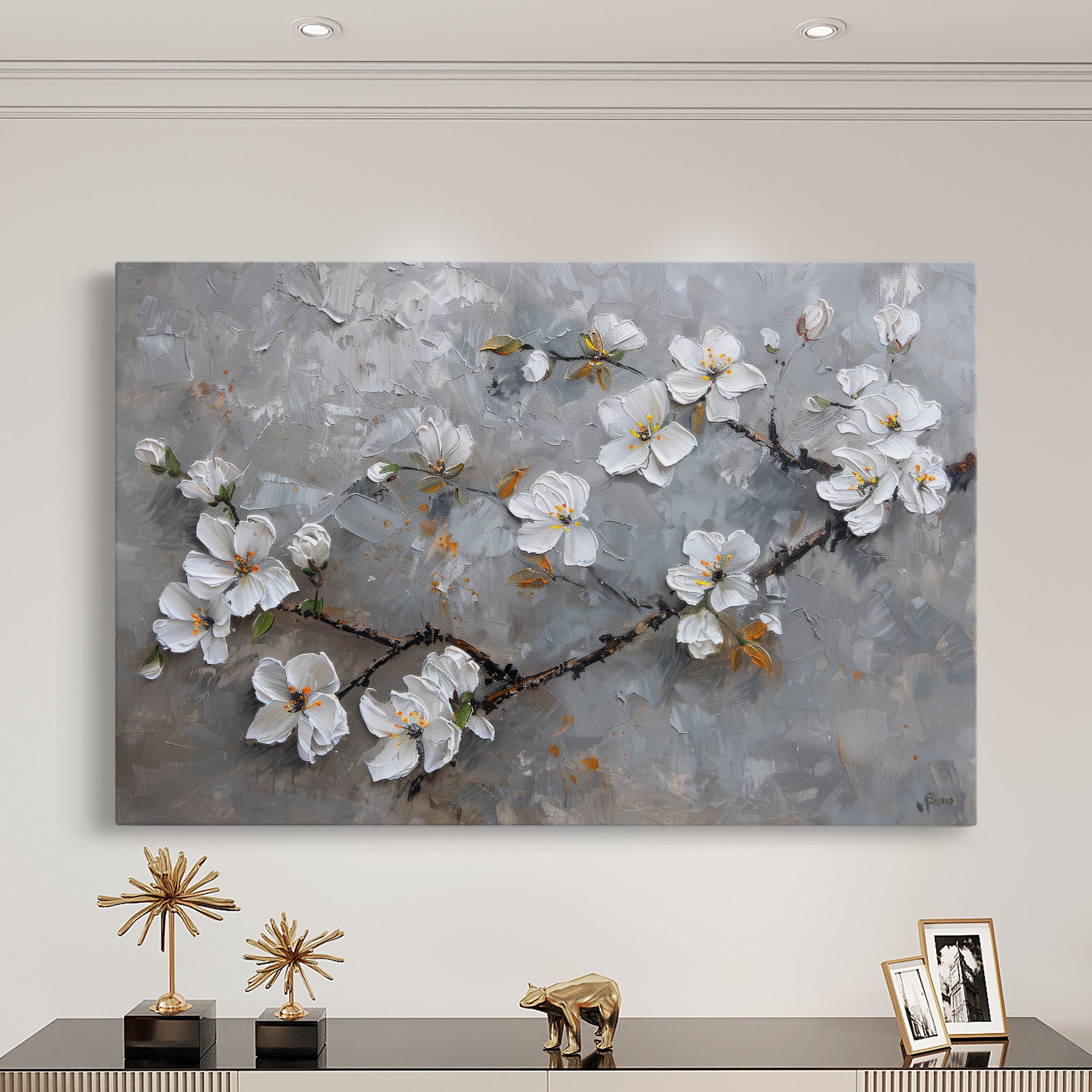 Floral Canvas Wall Art WAD455-F 90 x 60 cm / Stretched on hidden frame