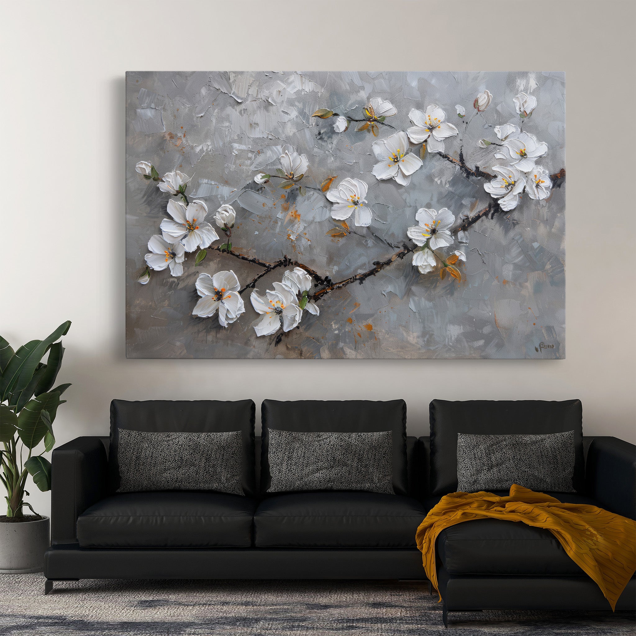 Floral Canvas Wall Art WAD455-F 90 x 60 cm / Stretched on hidden frame