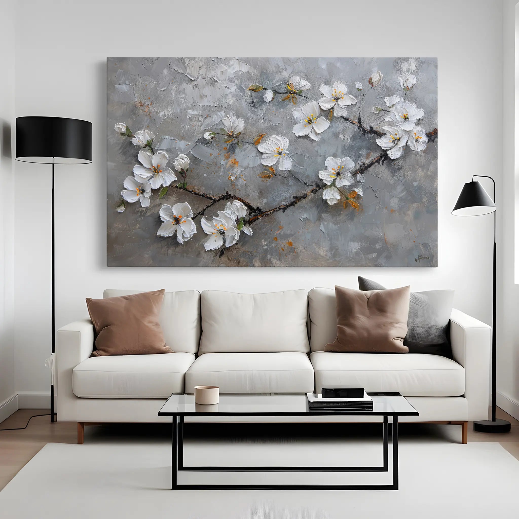 Floral Canvas Wall Art WAD455-F 90 x 60 cm / Stretched on hidden frame