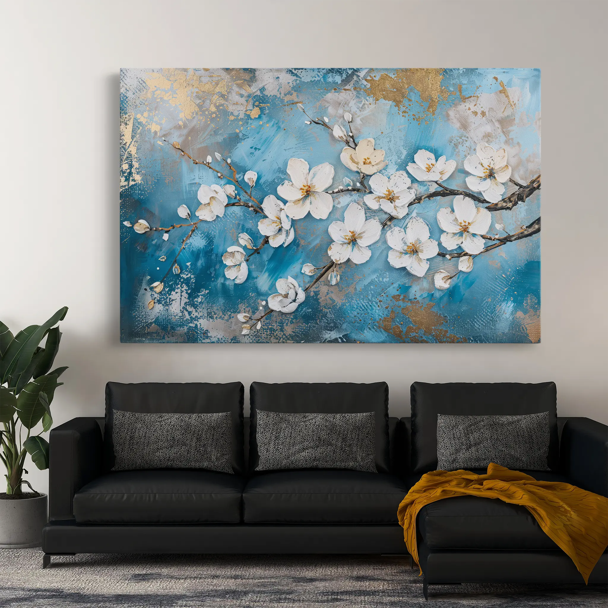 Floral Canvas Wall Art WAD456-F 90 x 60 cm / Stretched on hidden frame