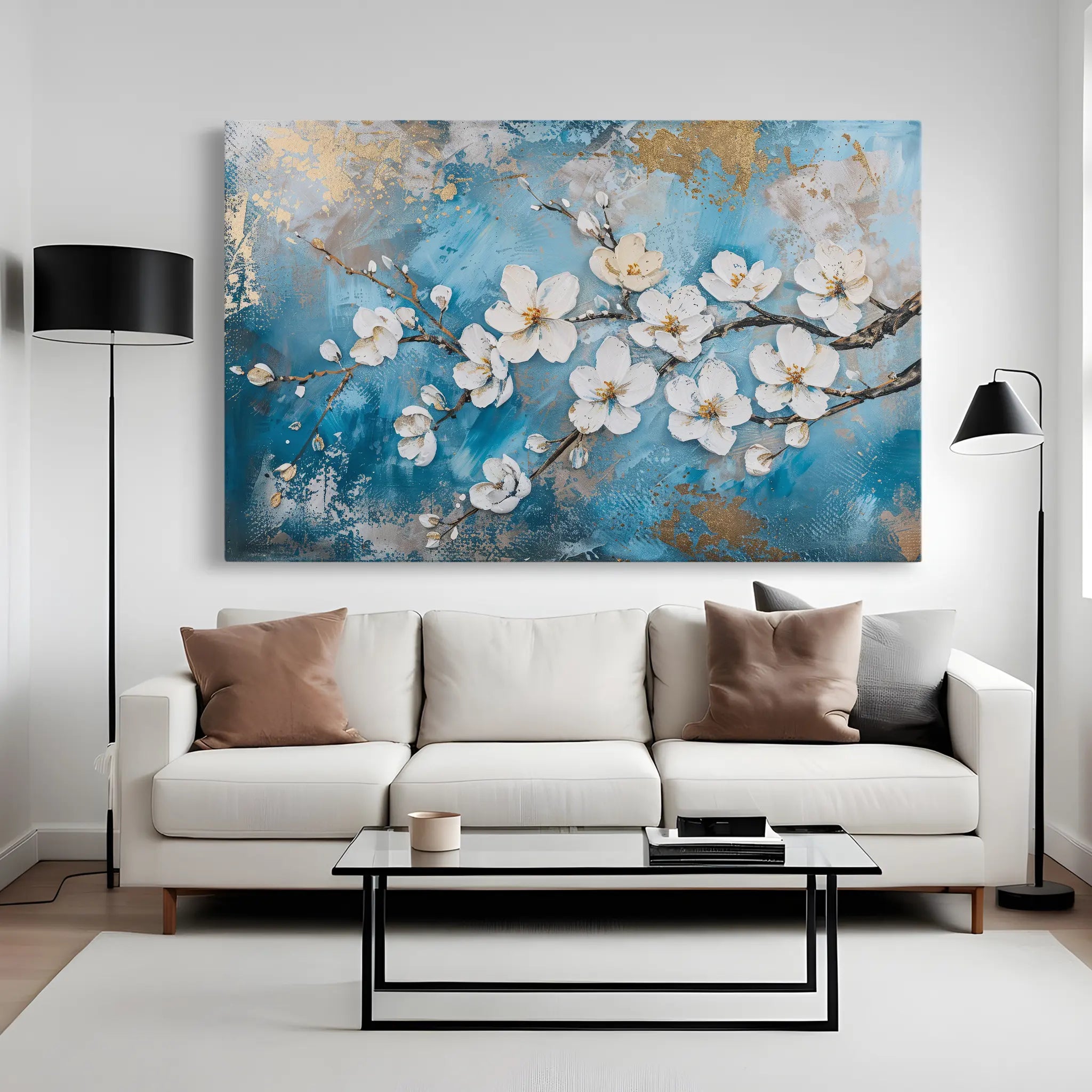 Floral Canvas Wall Art WAD456-F 90 x 60 cm / Stretched on hidden frame