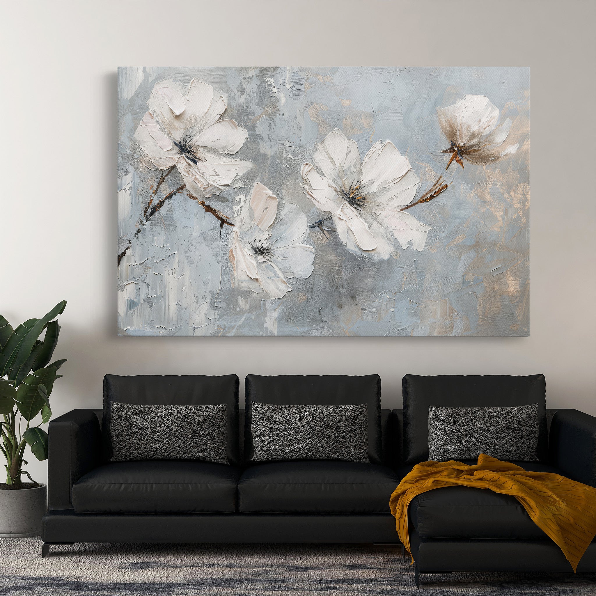 Floral Canvas Wall Art WAD457-F 90 x 60 cm / Stretched on hidden frame