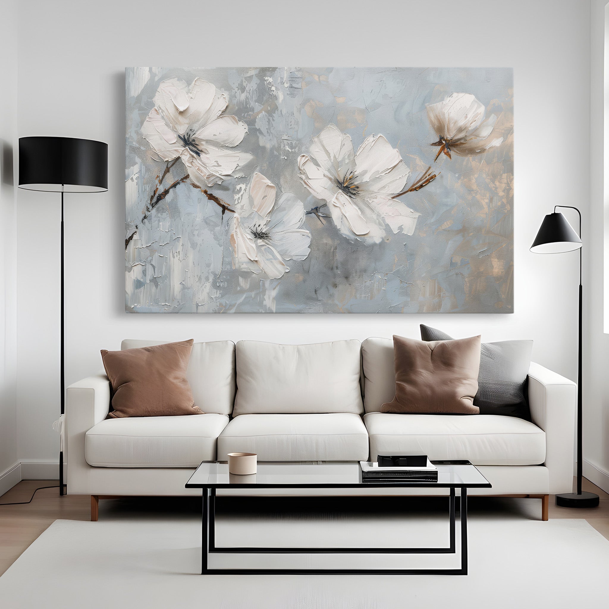 Floral Canvas Wall Art WAD457-F 90 x 60 cm / Stretched on hidden frame