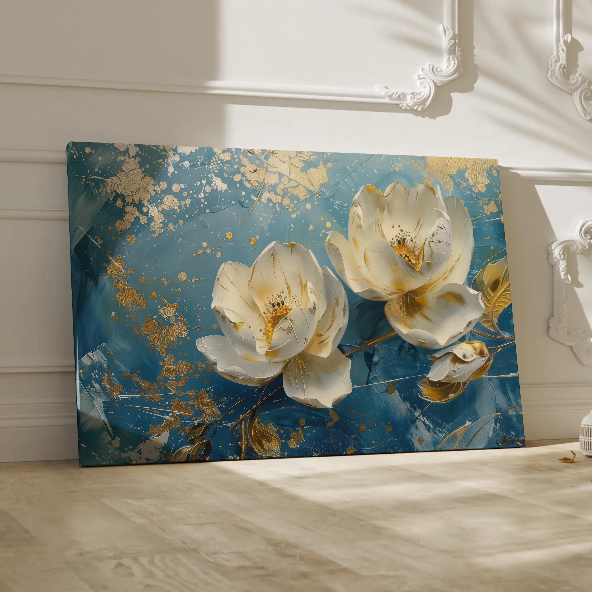 Floral Canvas Wall Art WAD458-F 90 x 60 cm / Stretched on hidden frame