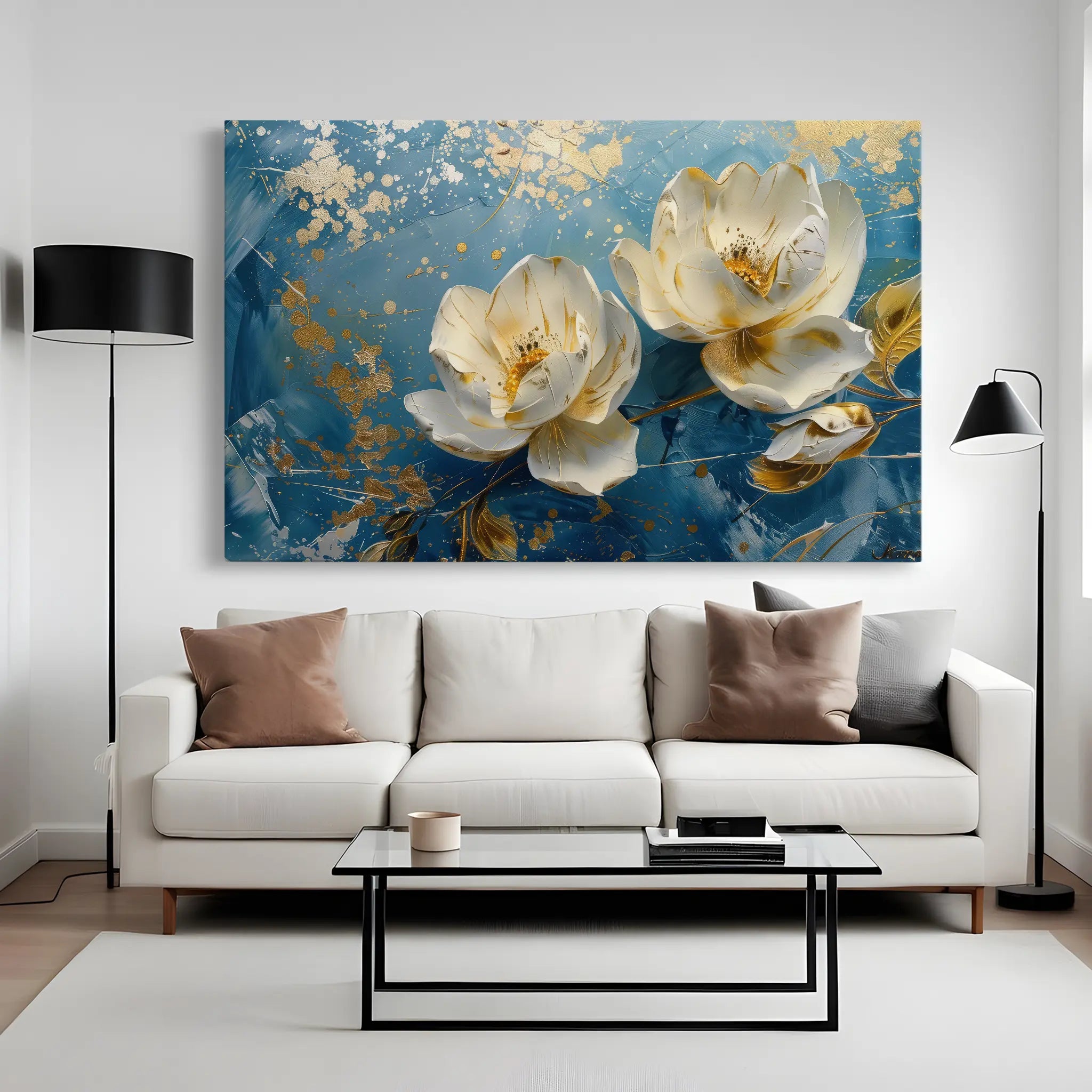 Floral Canvas Wall Art WAD458-F 90 x 60 cm / Stretched on hidden frame