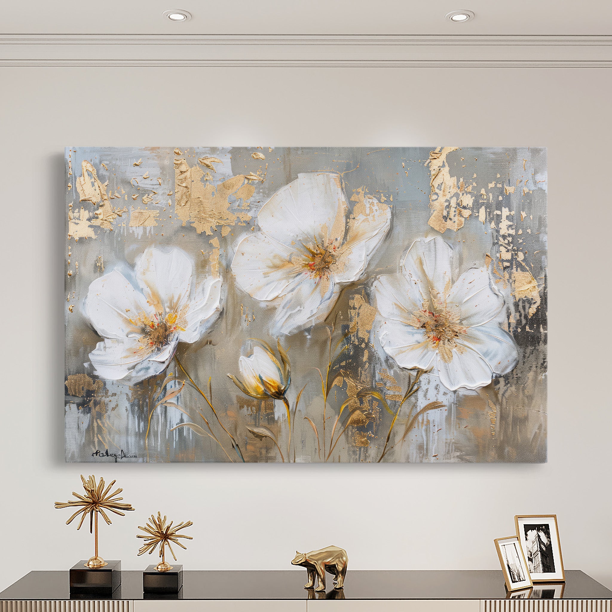 Floral Canvas Wall Art WAD459-F 90 x 60 cm / Stretched on hidden frame