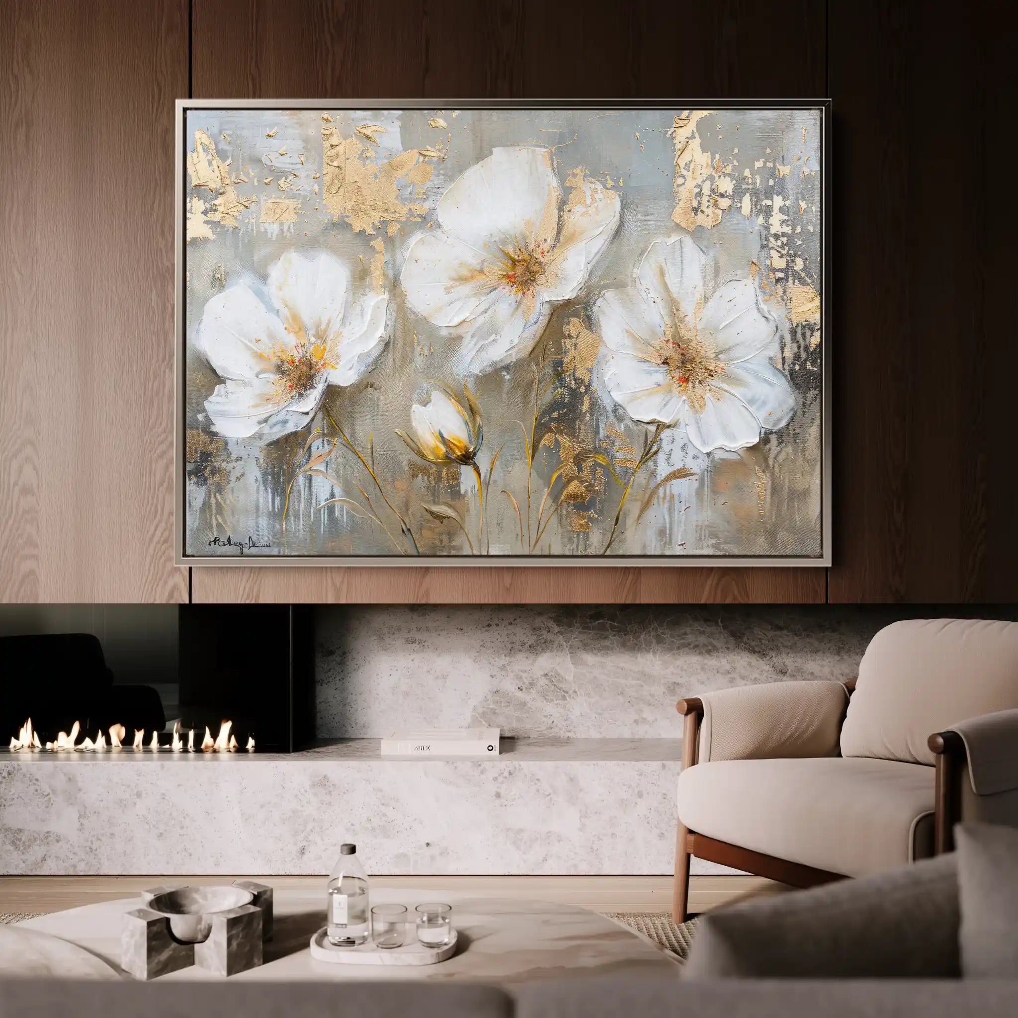 Floral Canvas Wall Art WAD459-F 90 x 60 cm / Stretched on hidden frame