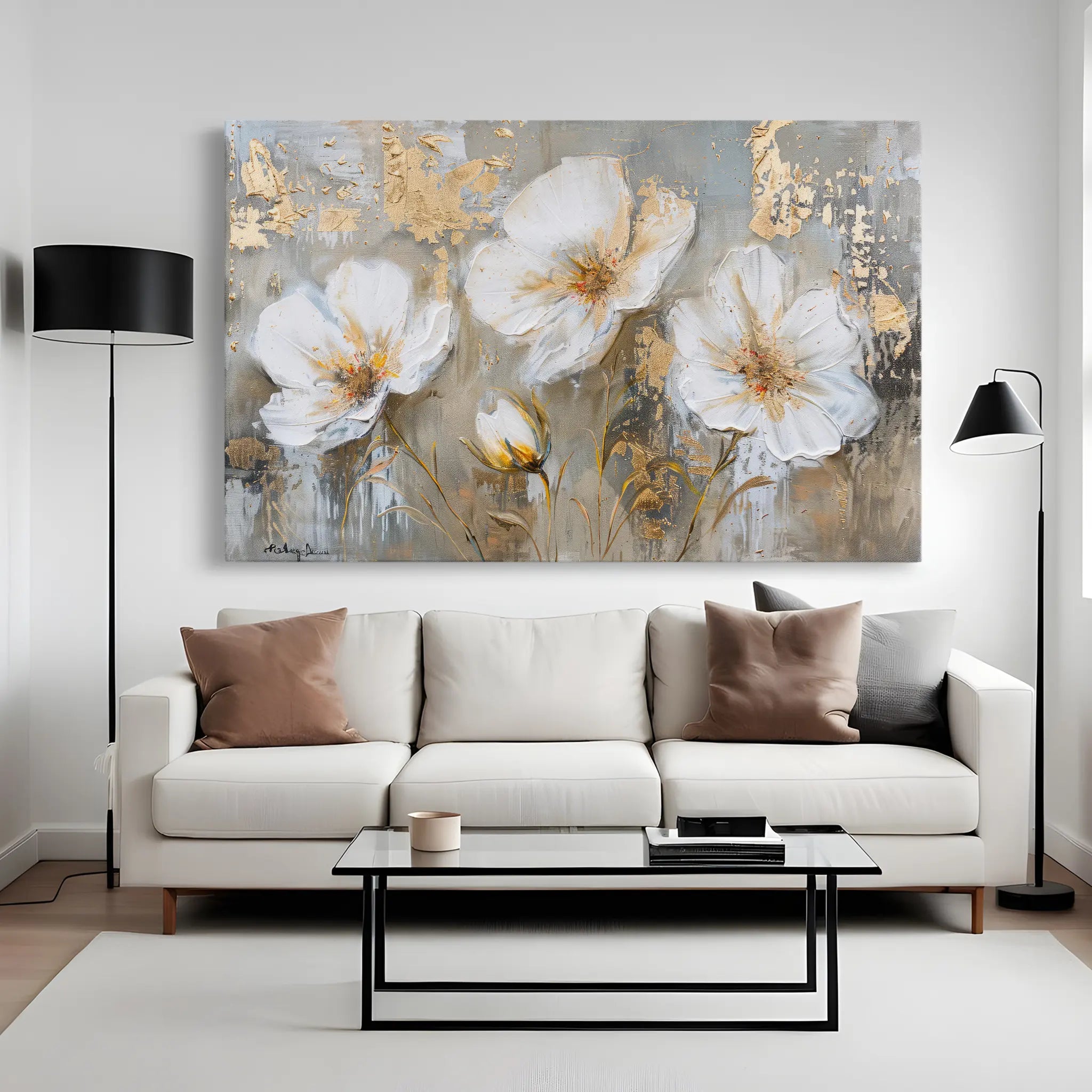 Floral Canvas Wall Art WAD459-F 90 x 60 cm / Stretched on hidden frame