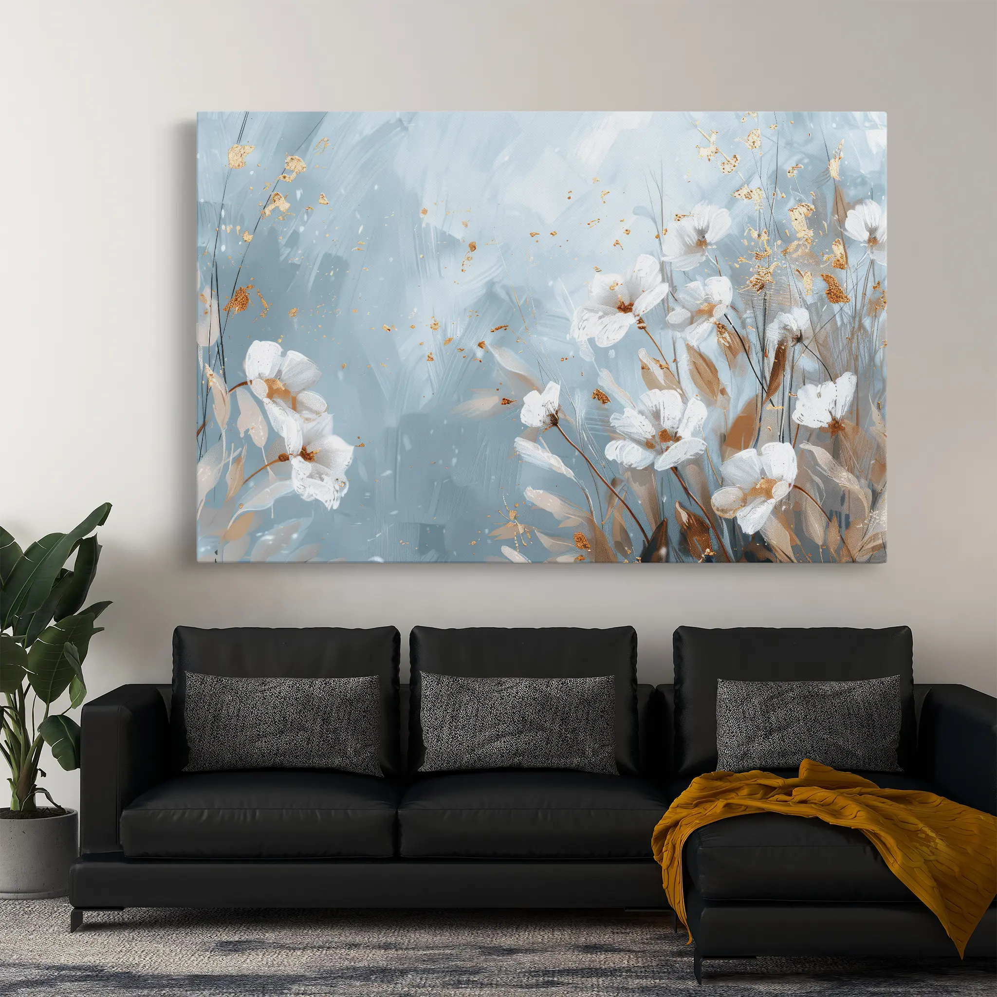 Floral Canvas Wall Art WAD462-F 90 x 60 cm / Stretched on hidden frame