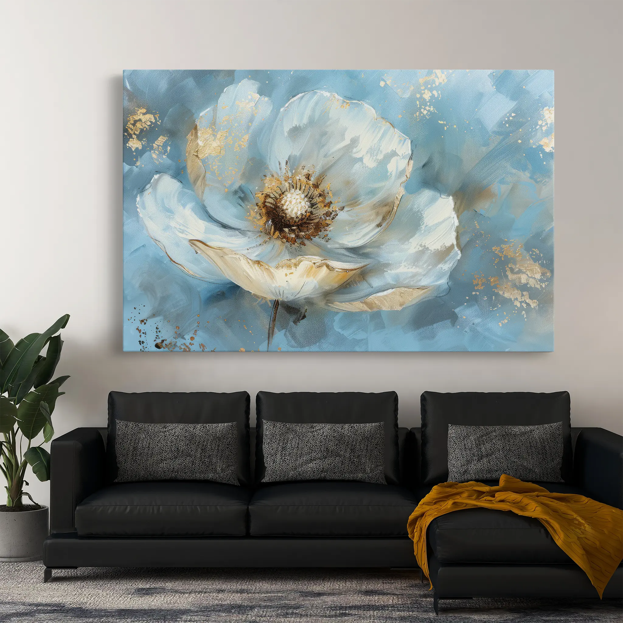 Floral Canvas Wall Art WAD463-F 90 x 60 cm / Stretched on hidden frame