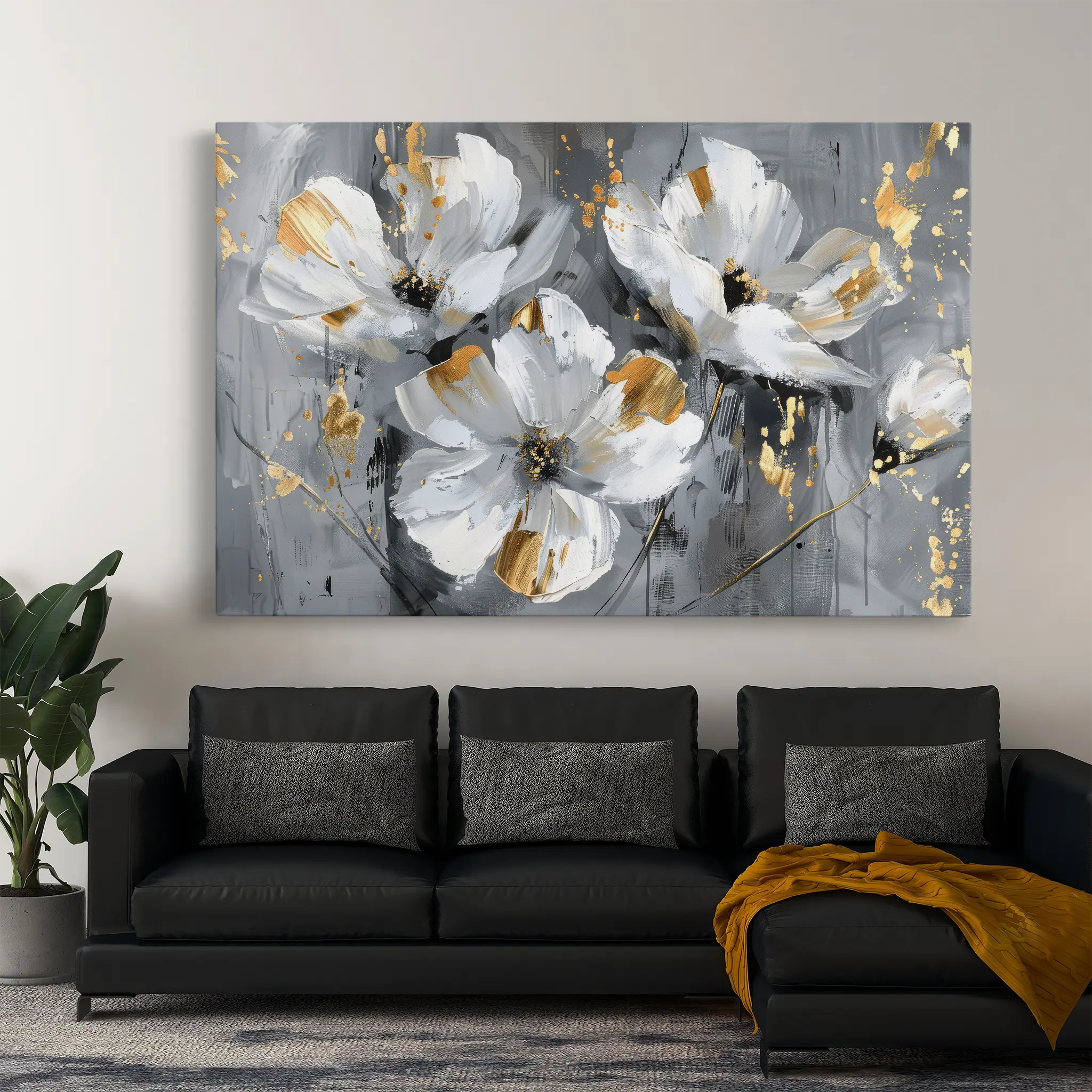 Floral Canvas Wall Art WAD465-F 90 x 60 cm / Stretched on hidden frame