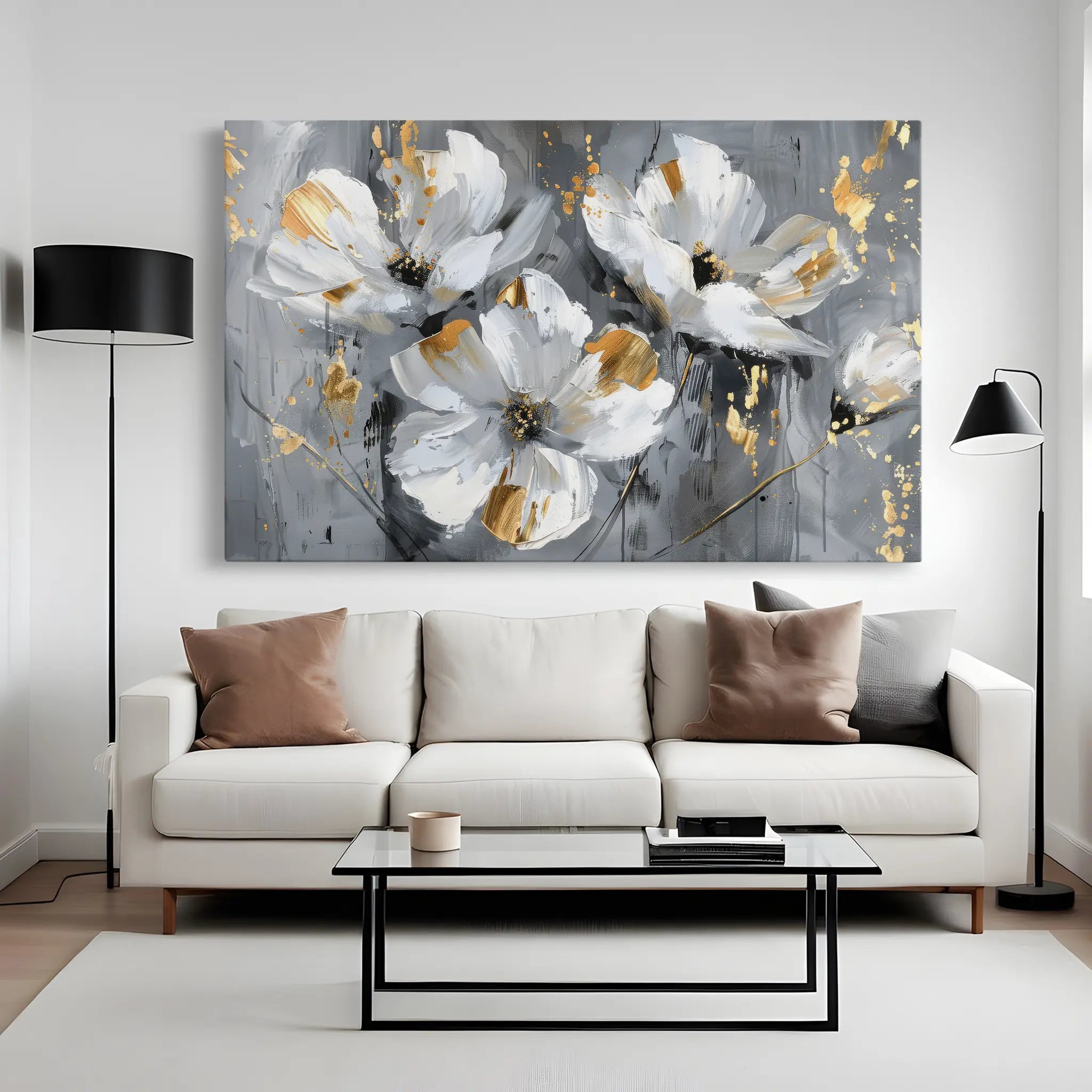 Floral Canvas Wall Art WAD465-F 90 x 60 cm / Stretched on hidden frame