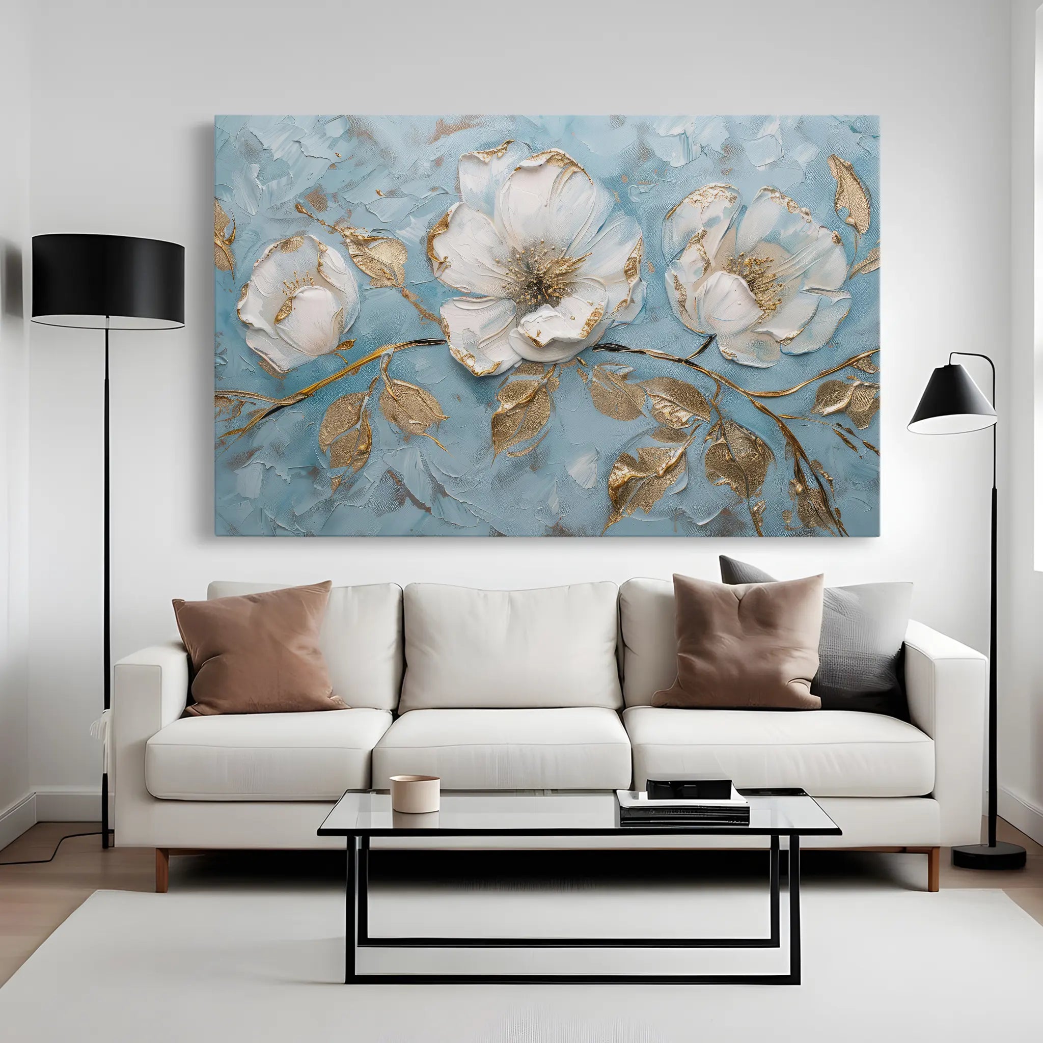 Floral Canvas Wall Art WAD466-F 90 x 60 cm / Stretched on hidden frame