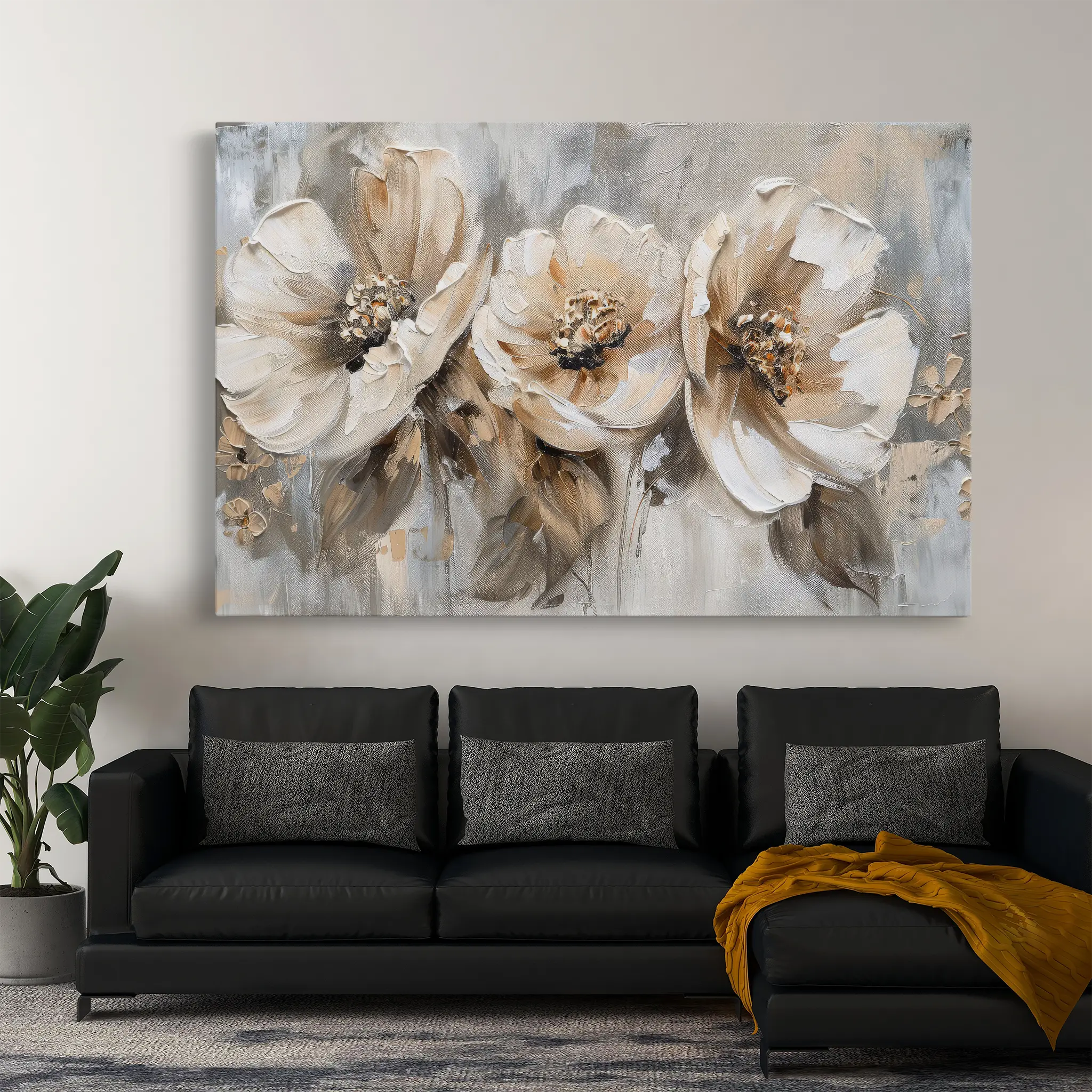 Floral Canvas Wall Art WAD467-F 90 x 60 cm / Stretched on hidden frame