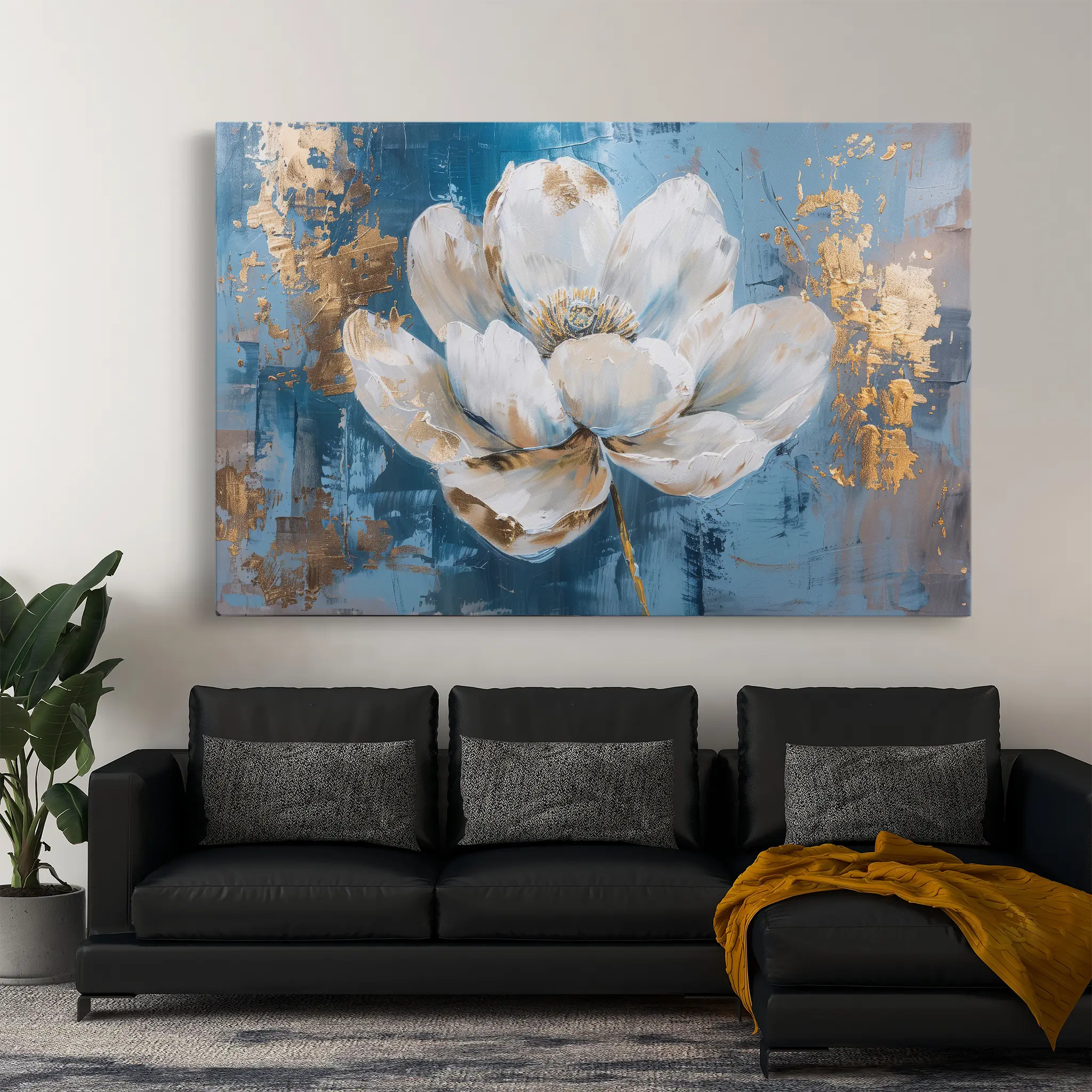 Floral Canvas Wall Art WAD468-F 90 x 60 cm / Stretched on hidden frame