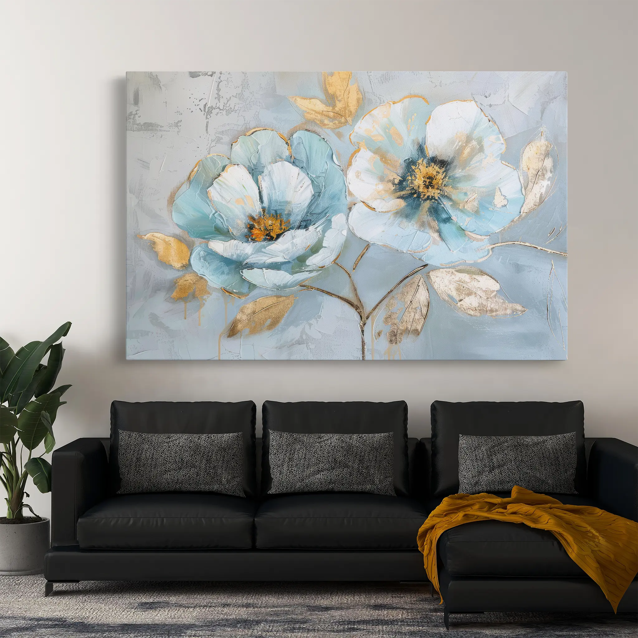 Floral Canvas Wall Art WAD469-F 90 x 60 cm / Stretched on hidden frame