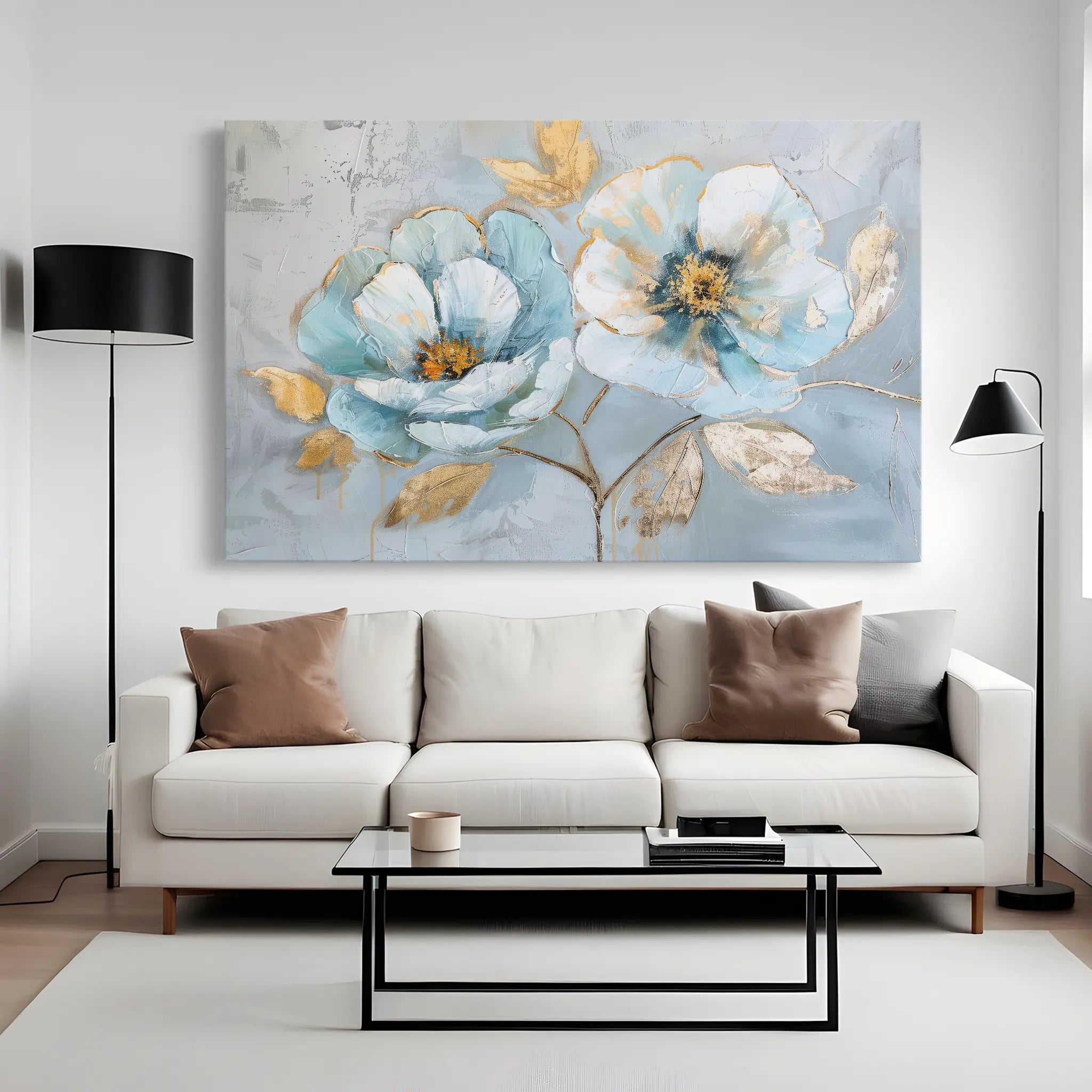 Floral Canvas Wall Art WAD469-F 90 x 60 cm / Stretched on hidden frame