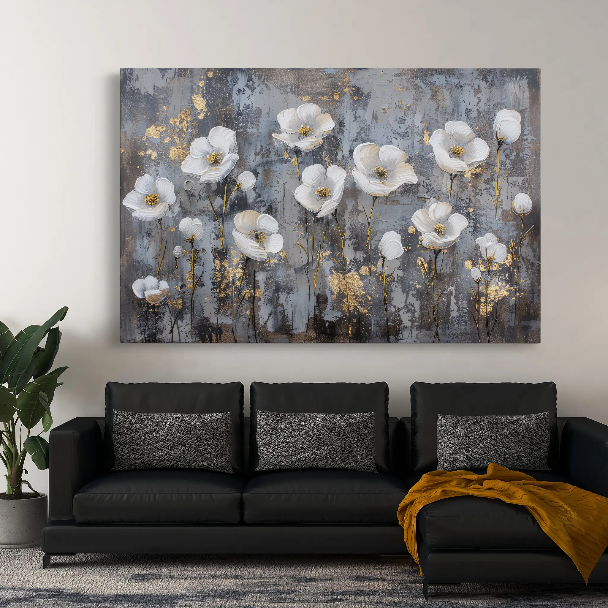 Floral Canvas Wall Art WAD470-F 90 x 60 cm / Stretched on hidden frame