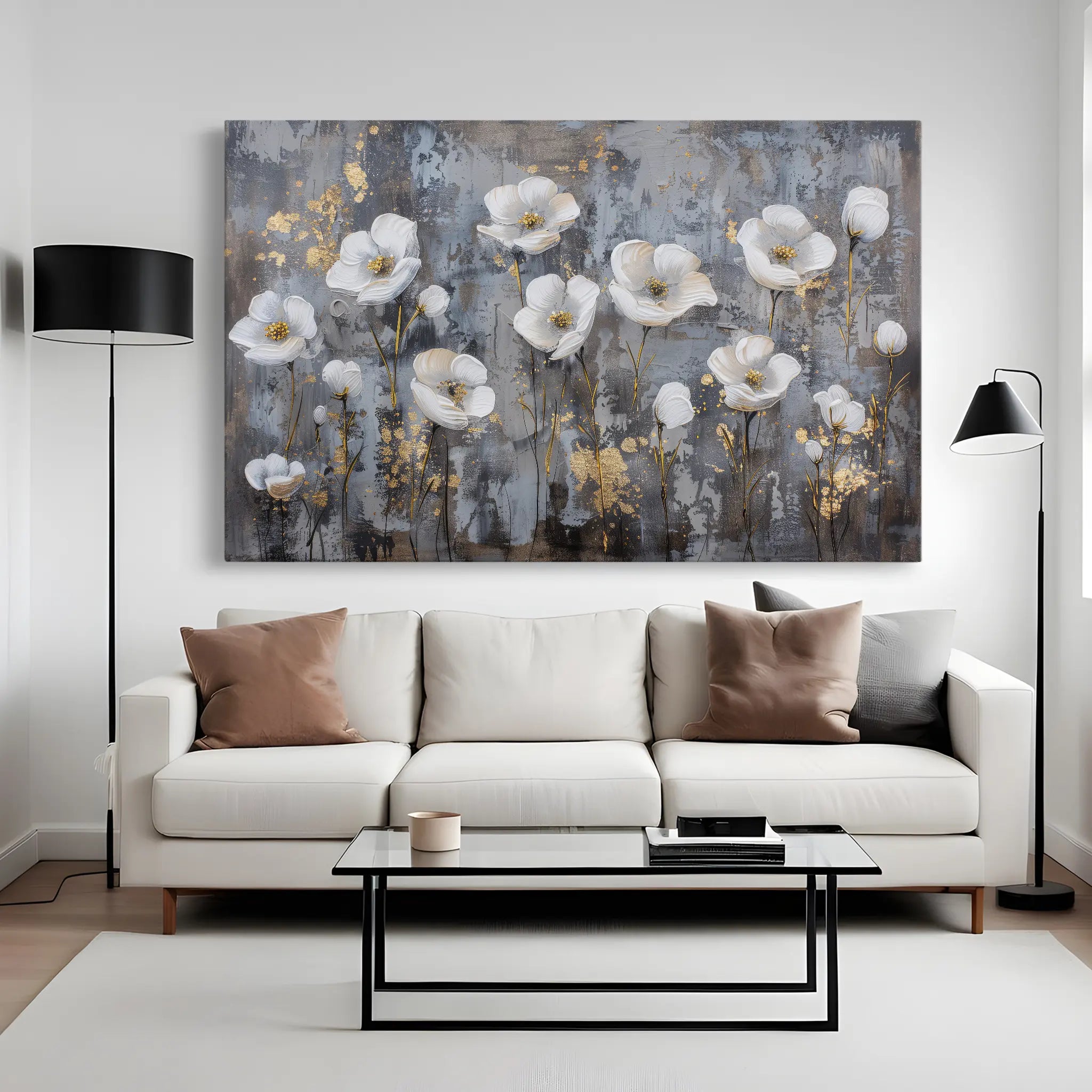 Floral Canvas Wall Art WAD470-F 90 x 60 cm / Stretched on hidden frame