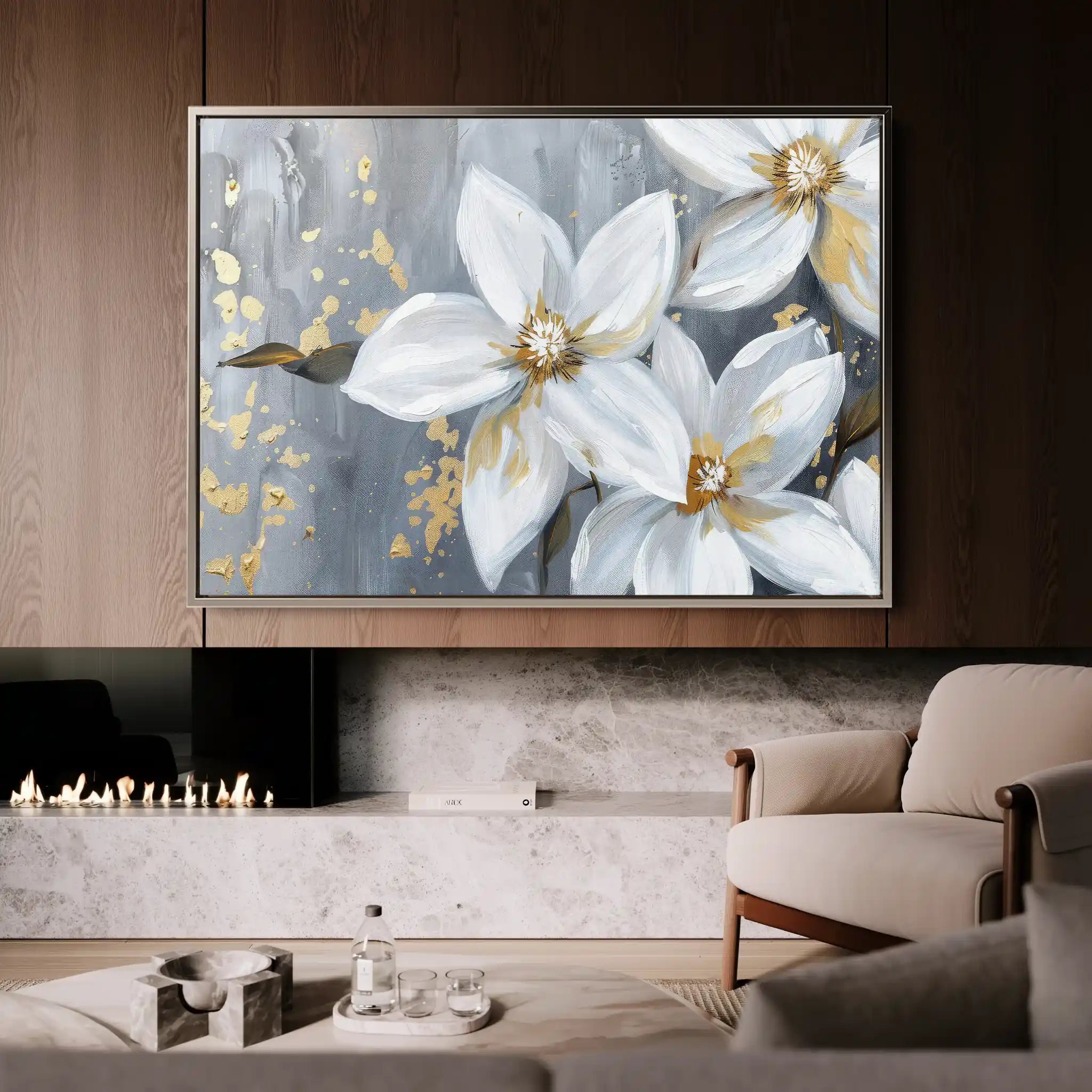 Floral Canvas Wall Art WAD471-F 90 x 60 cm / Stretched on hidden frame