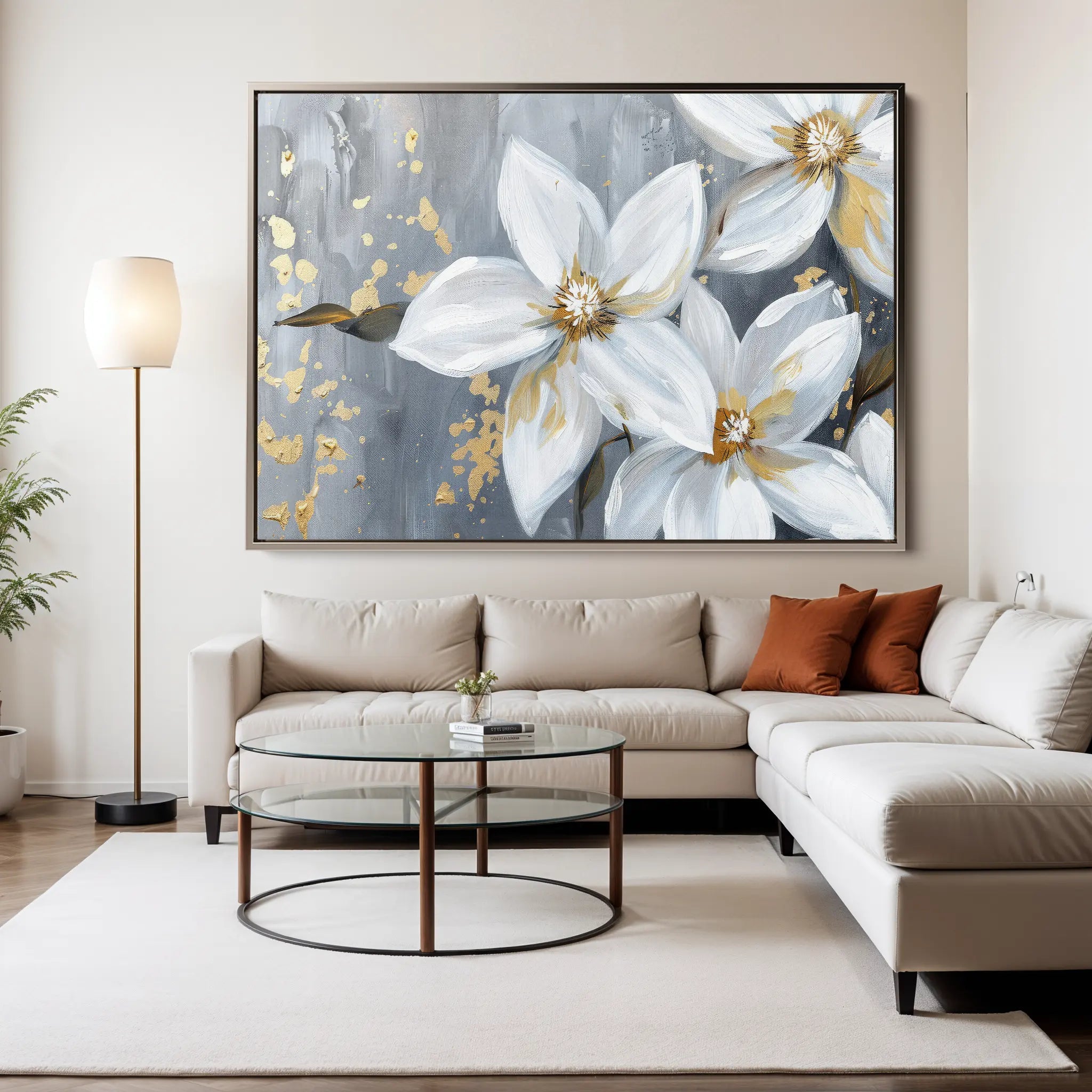 Floral Canvas Wall Art WAD471-F 90 x 60 cm / Stretched on hidden frame