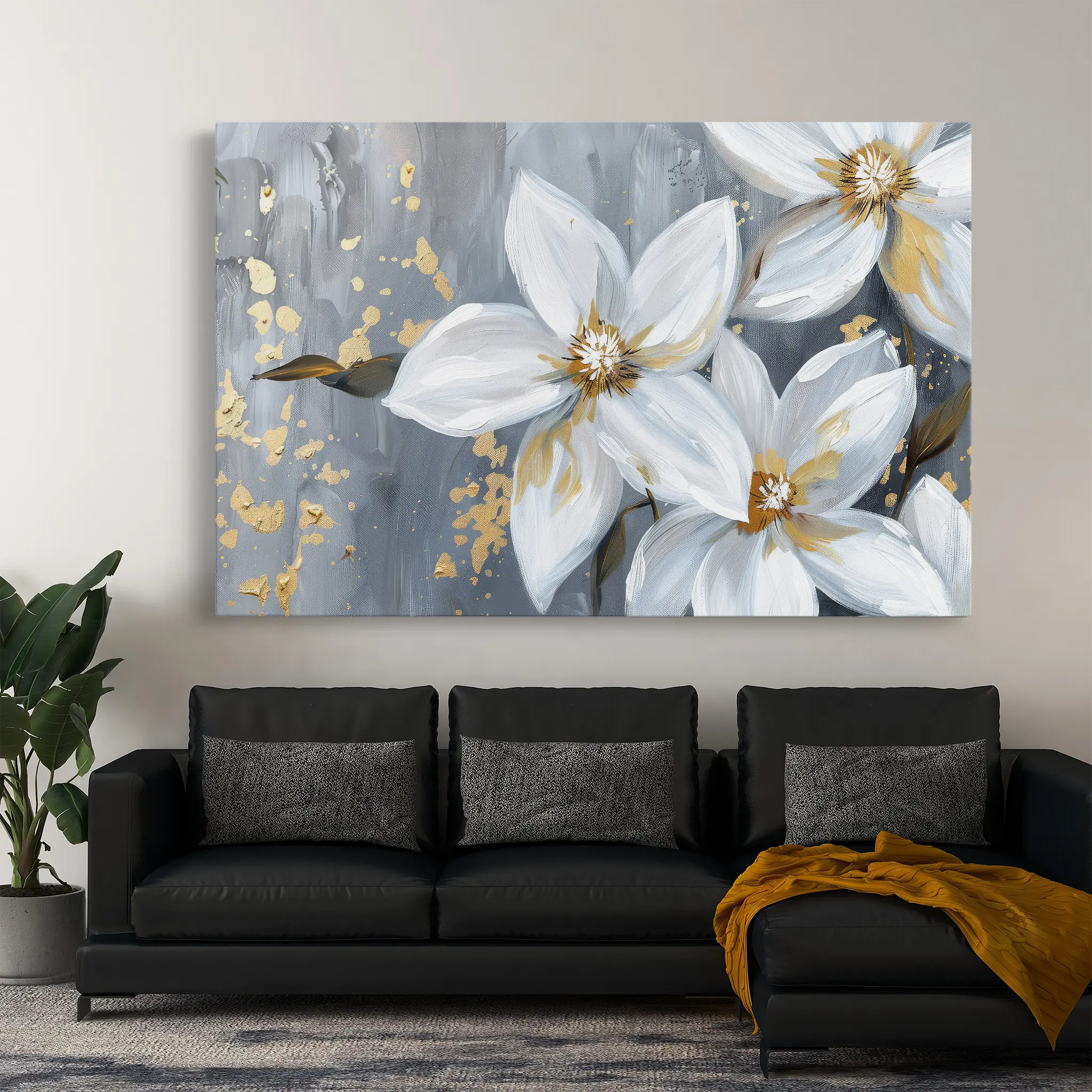 Floral Canvas Wall Art WAD471-F 90 x 60 cm / Stretched on hidden frame