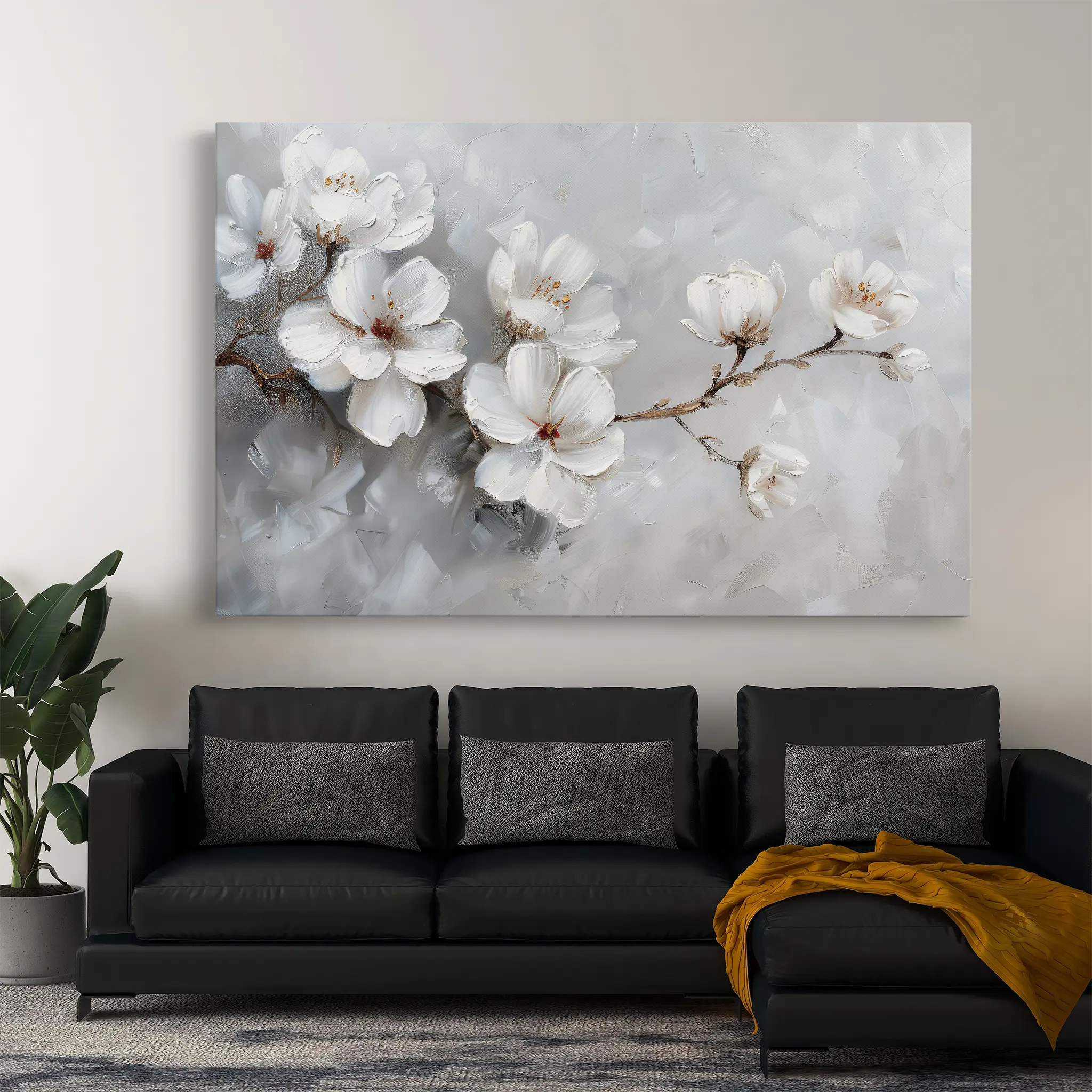 Floral Canvas Wall Art WAD472-F 90 x 60 cm / Stretched on hidden frame