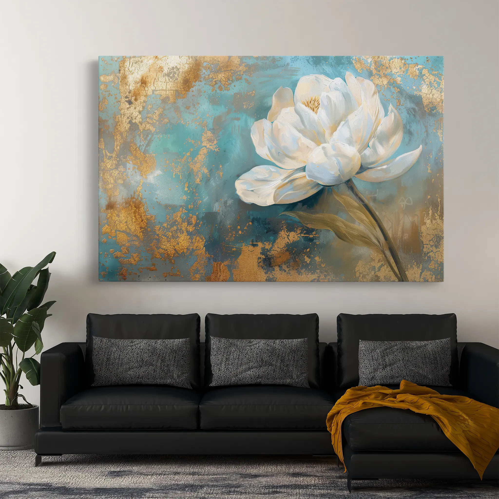 Floral Canvas Wall Art WAD473-F 90 x 60 cm / Stretched on hidden frame