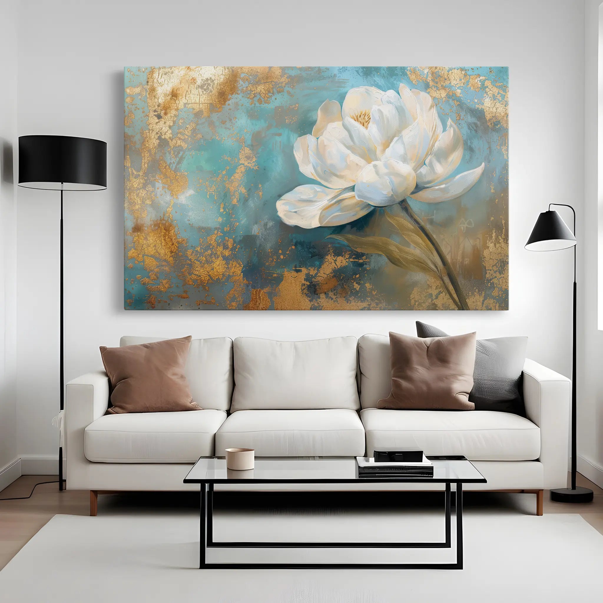 Floral Canvas Wall Art WAD473-F 90 x 60 cm / Stretched on hidden frame