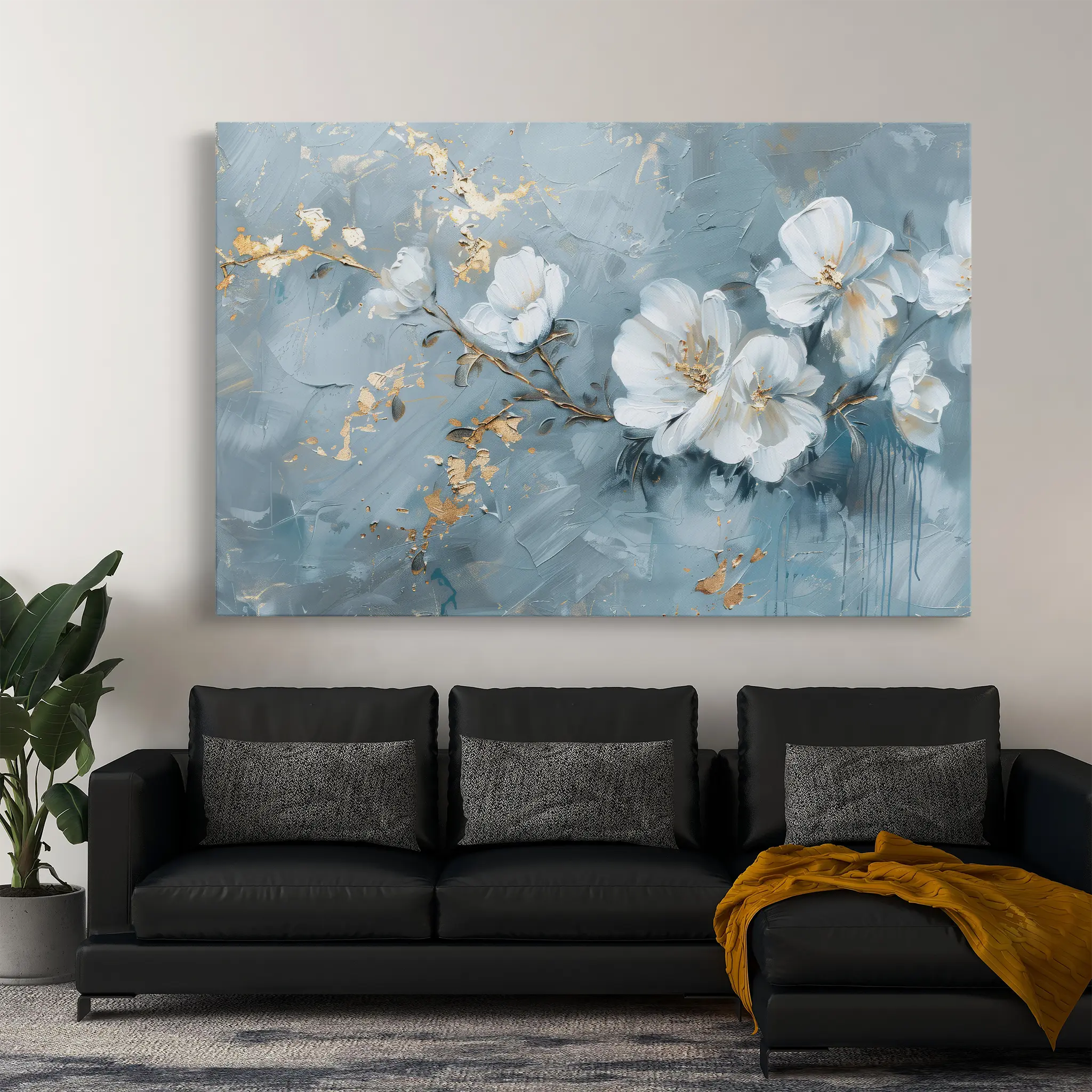 Floral Canvas Wall Art WAD475-F 90 x 60 cm / Stretched on hidden frame