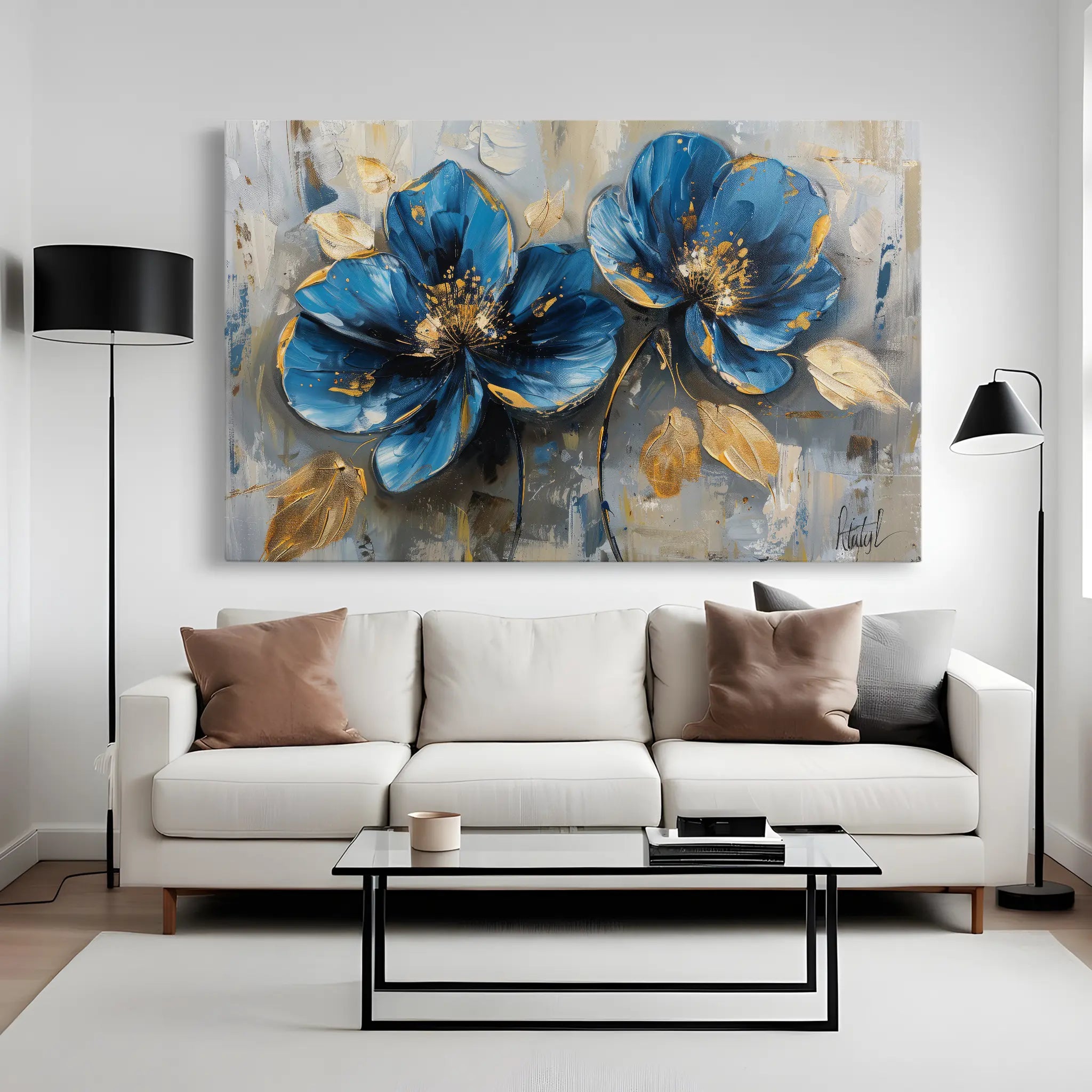 Floral Canvas Wall Art WAD476-F 90 x 60 cm / Stretched on hidden frame