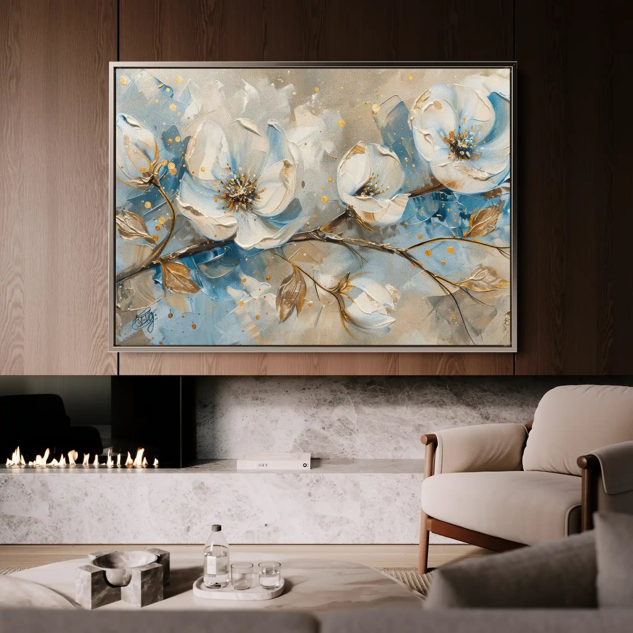Floral Canvas Wall Art WAD477-F 90 x 60 cm / Stretched on hidden frame