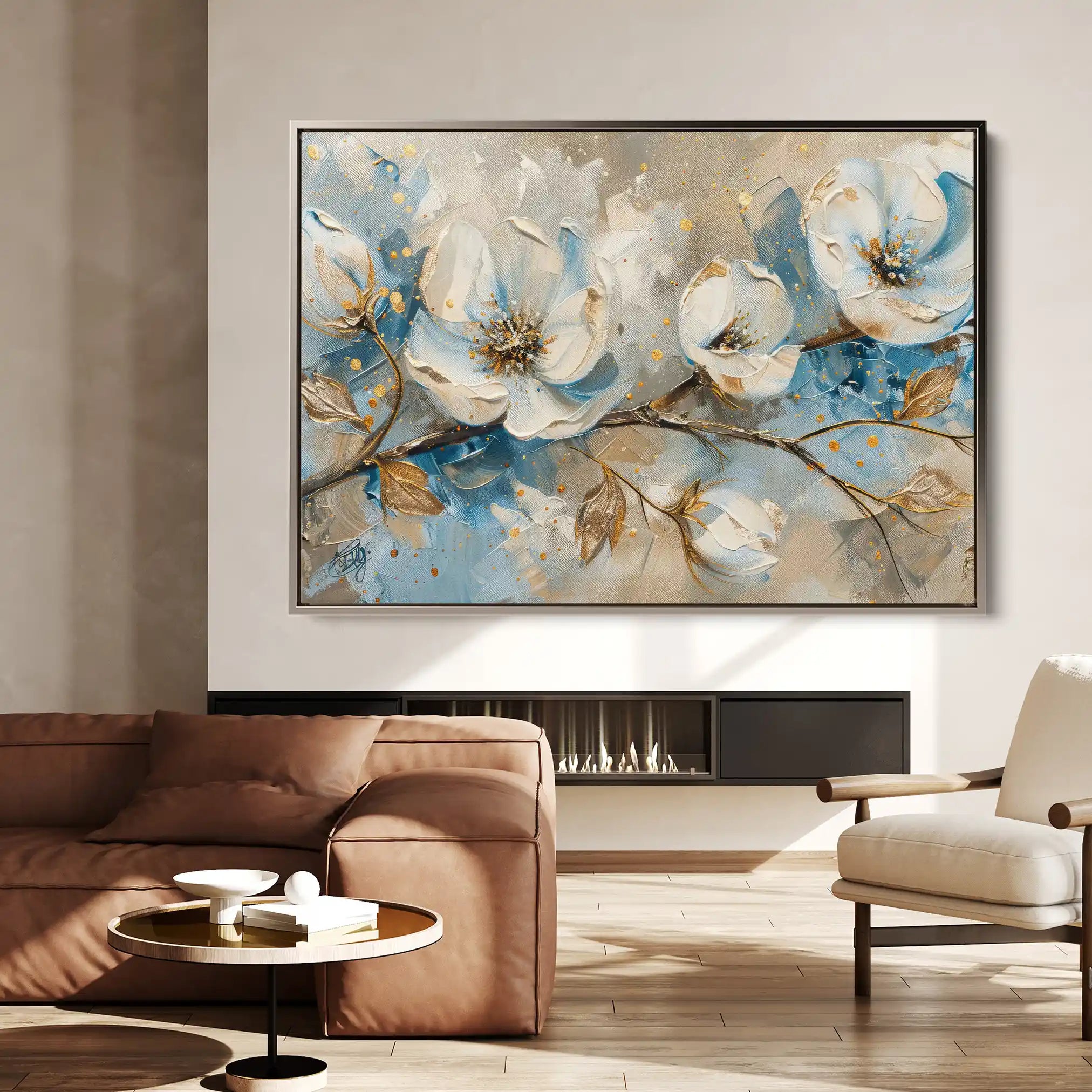 Floral Canvas Wall Art WAD477-F 90 x 60 cm / Stretched on hidden frame