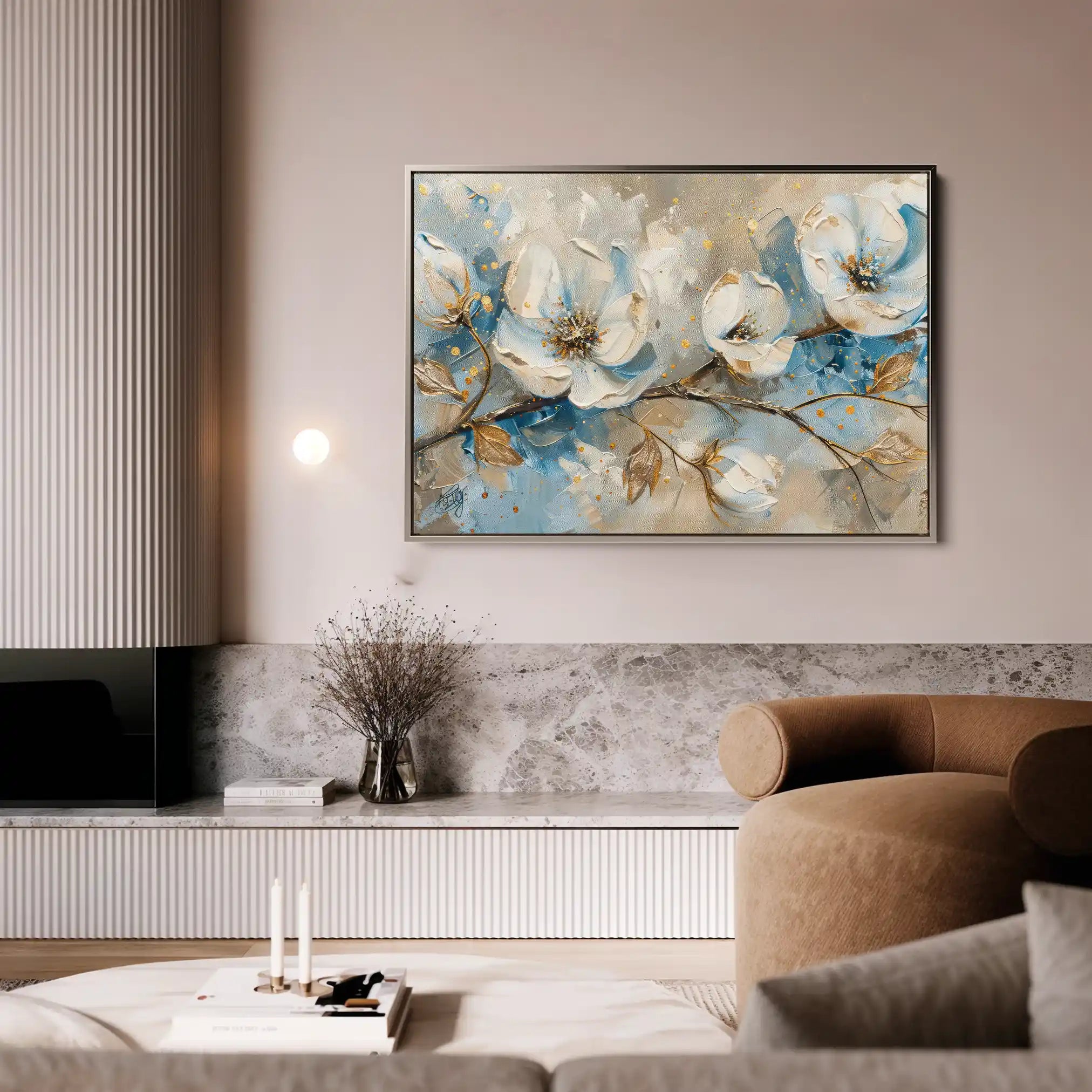 Floral Canvas Wall Art WAD477-F 90 x 60 cm / Stretched on hidden frame