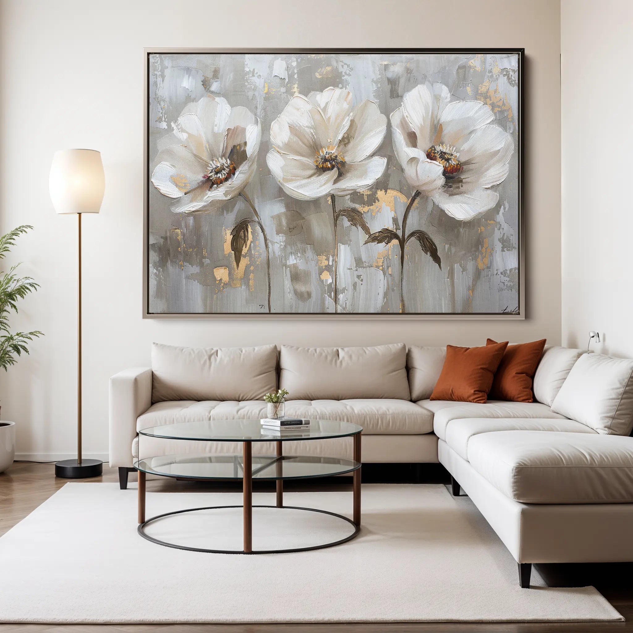 Floral Canvas Wall Art WAD478-F 90 x 60 cm / Stretched on hidden frame