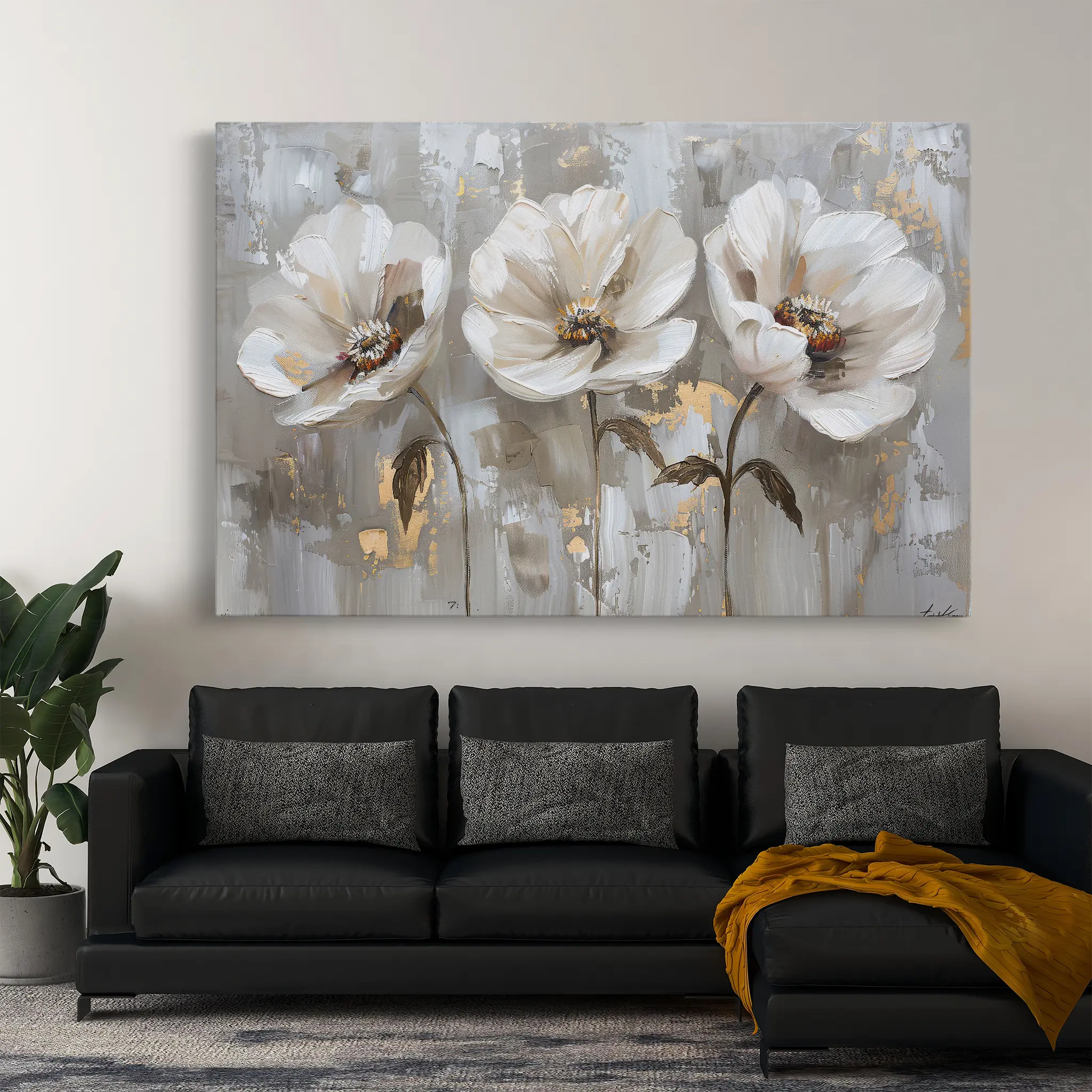 Floral Canvas Wall Art WAD478-F 90 x 60 cm / Stretched on hidden frame