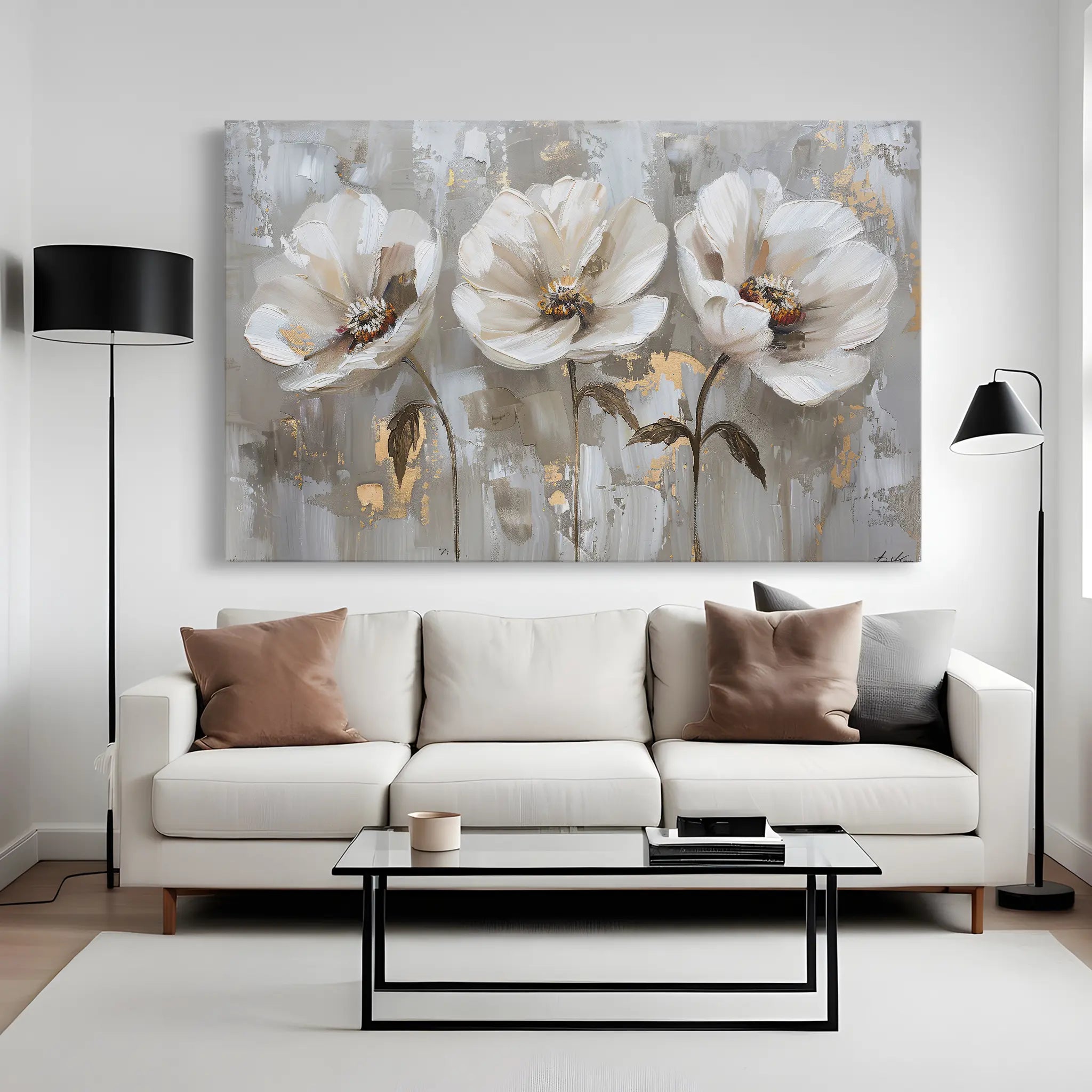 Floral Canvas Wall Art WAD478-F 90 x 60 cm / Stretched on hidden frame